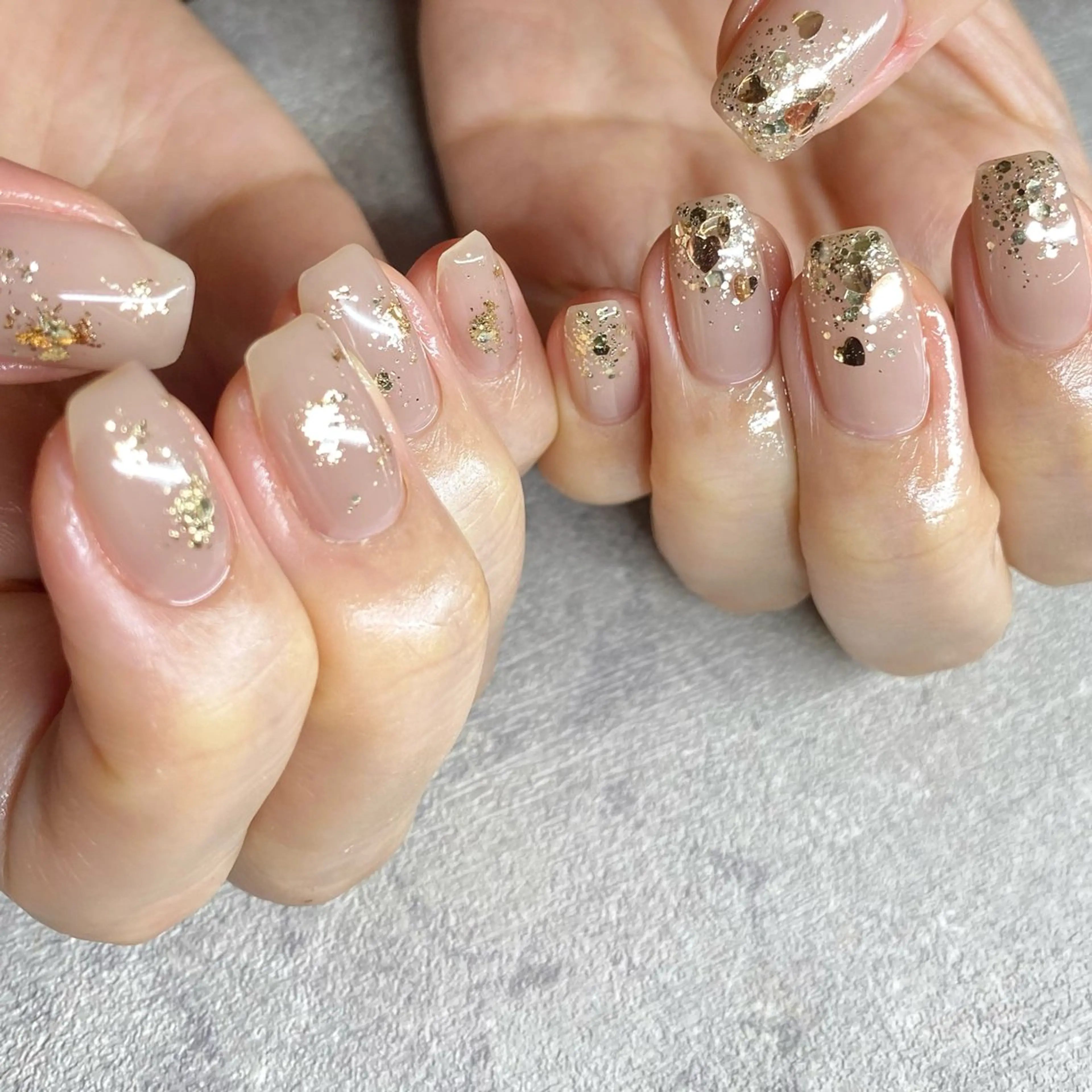 ネイル アートネイル ニュアンスネイル 冬ネイル ハンドネイル 山田 貴子のネイルデザイン