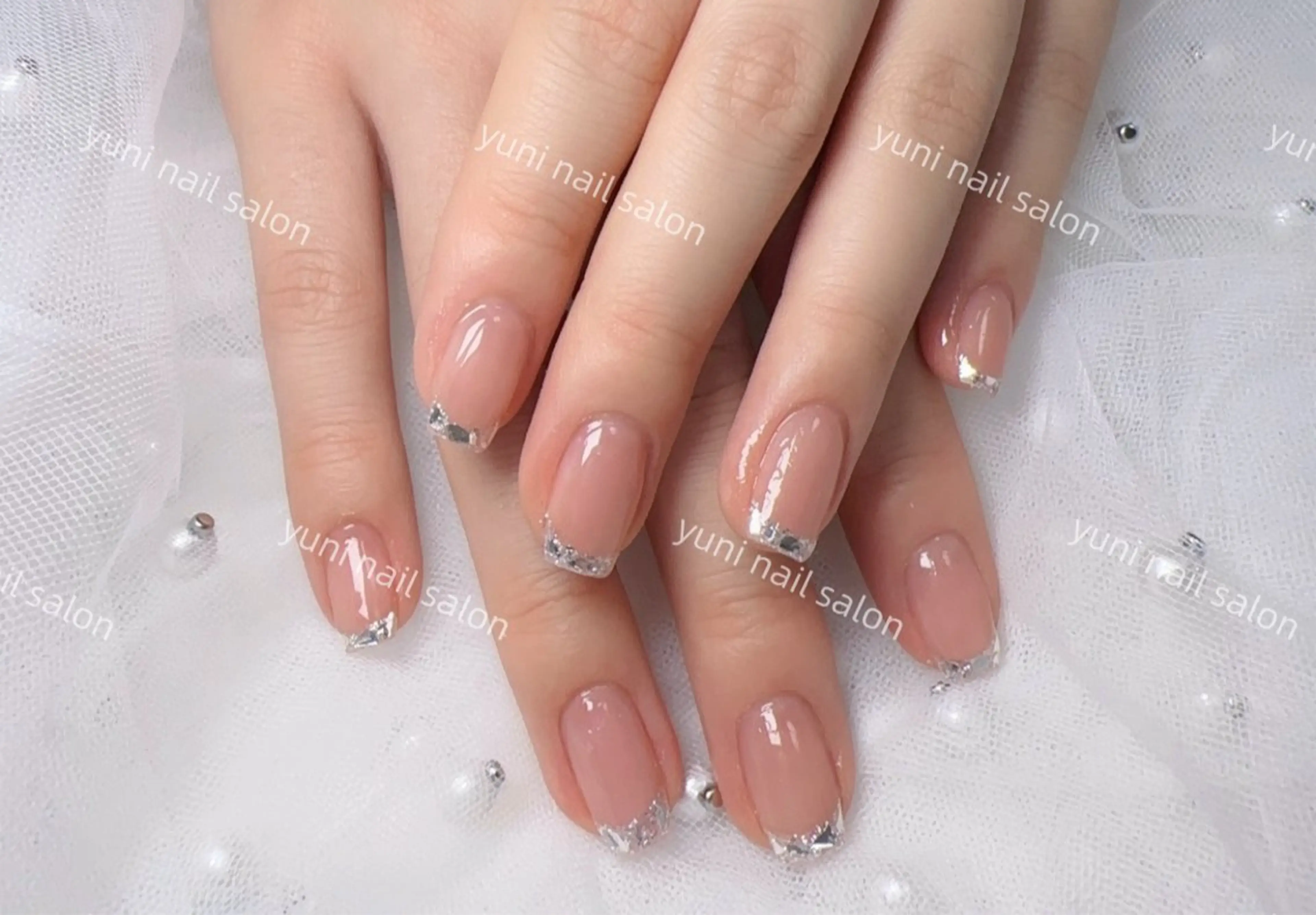 ネイル ハンドネイル yumiジェル& チップ長さだしのネイルデザイン