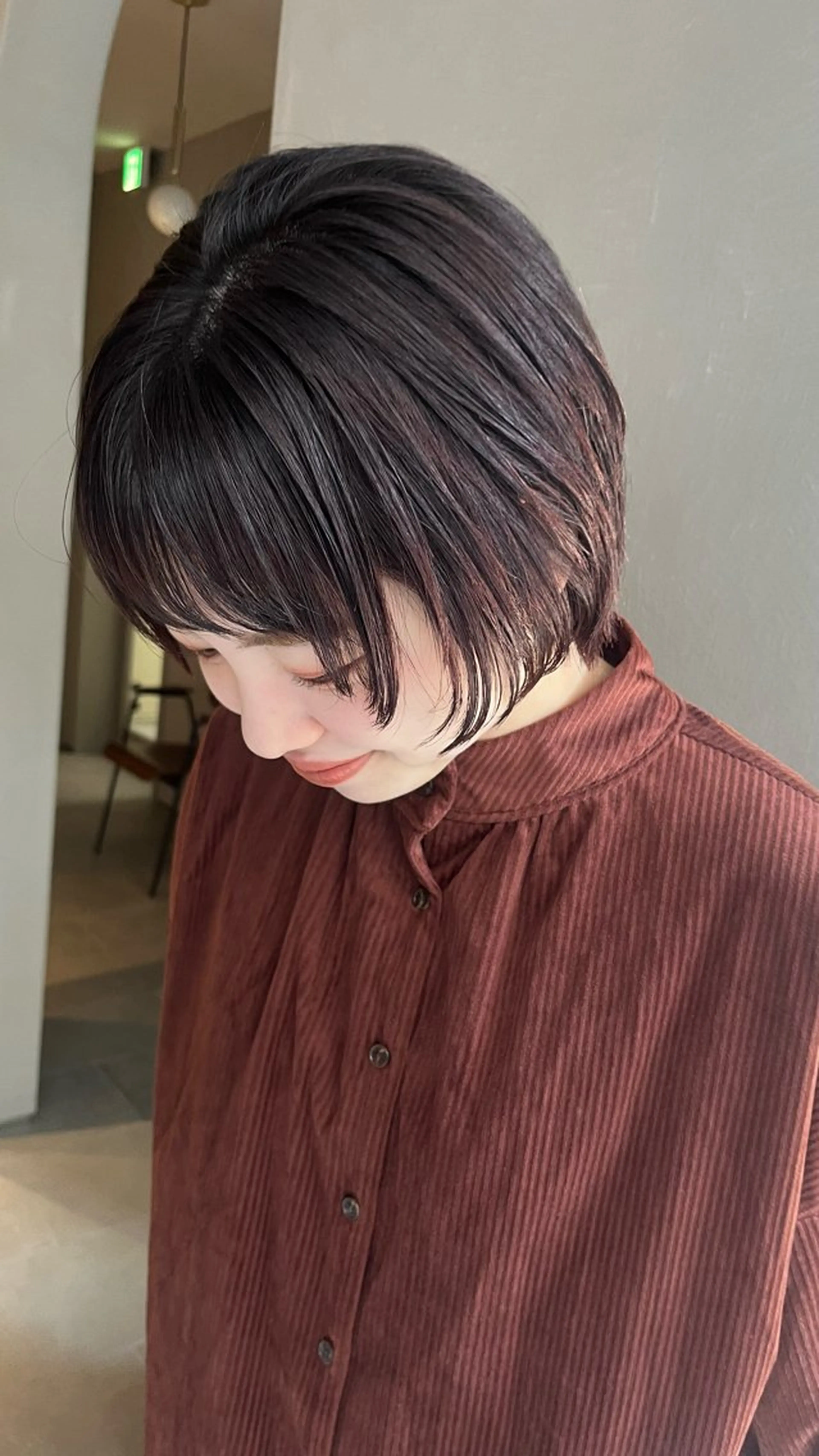 カラー ブラウンカラー レッドカラー 中野 沙季子のヘアスタイル