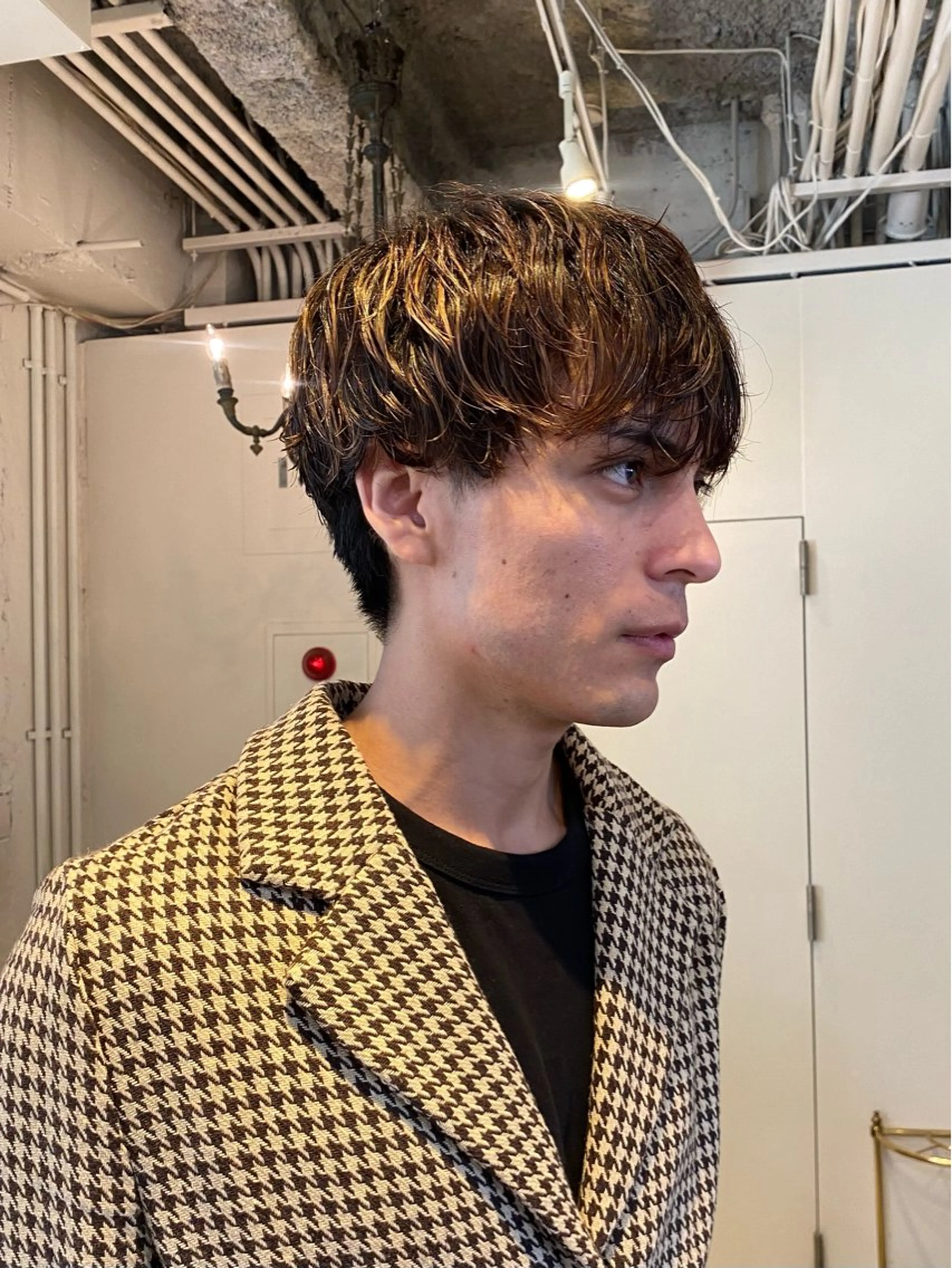 ショート パーマ メンズ カット パーマ トリートメント レイヤーボブ/ 艶カラー/サナ🌼のヘアスタイル