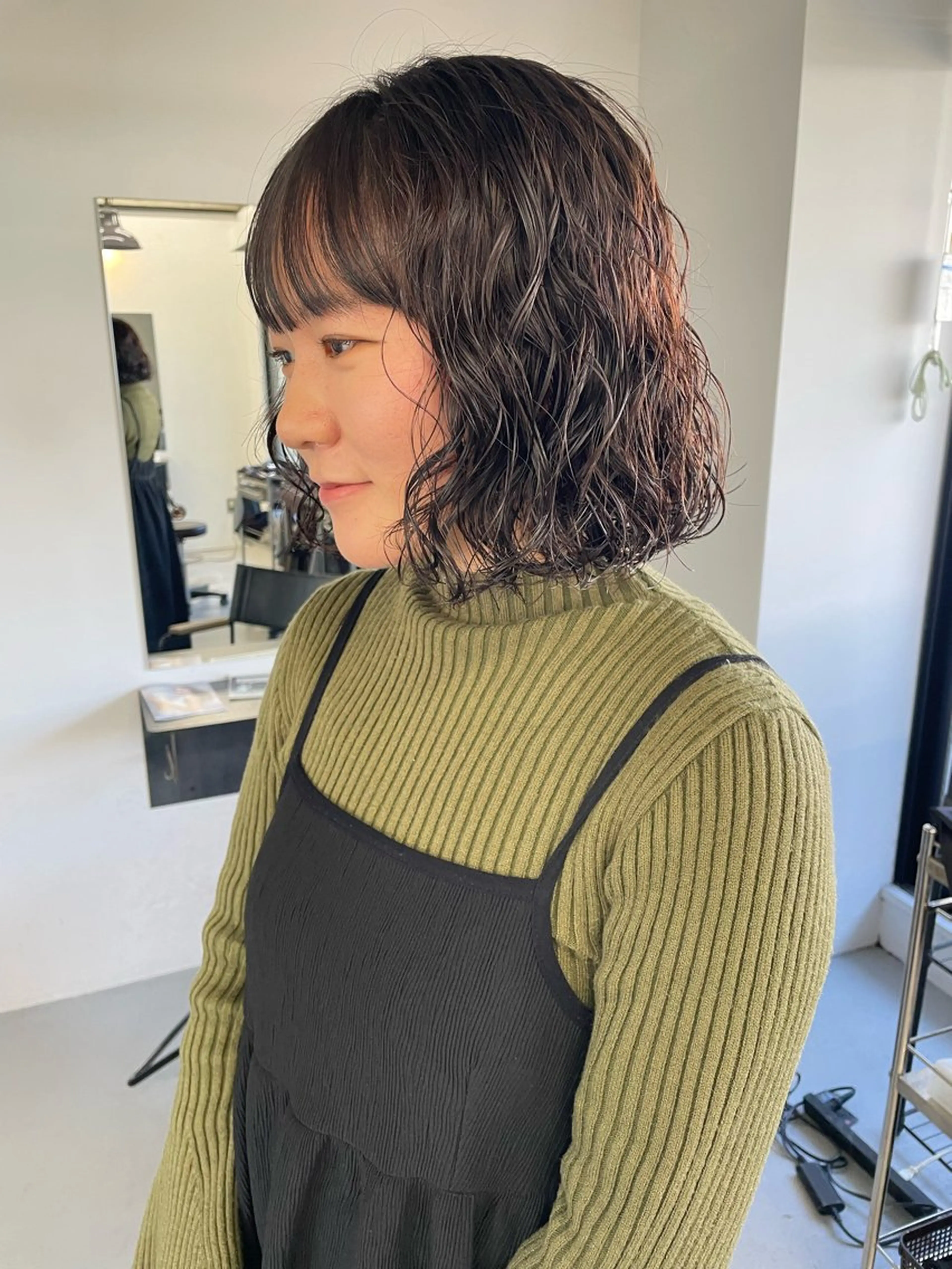 ミディアム パーマ パーマ カットモデル/ ハイトーン/ゆうあのヘアスタイル