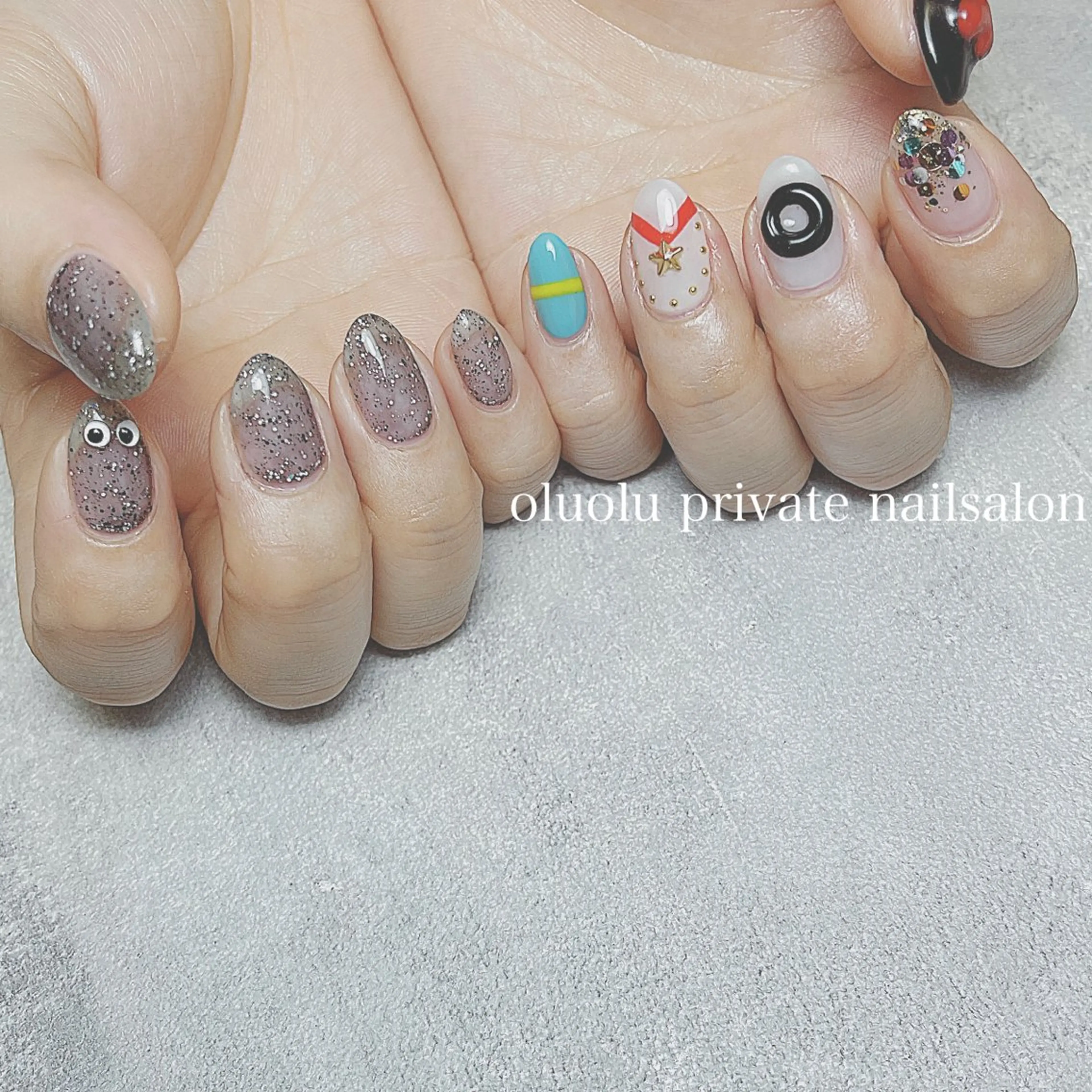 ネイル アートネイル フットネイル ジェルネイル ニュアンスネイル ぷっくりネイル ハンドネイル 大村 紬華のネイルデザイン