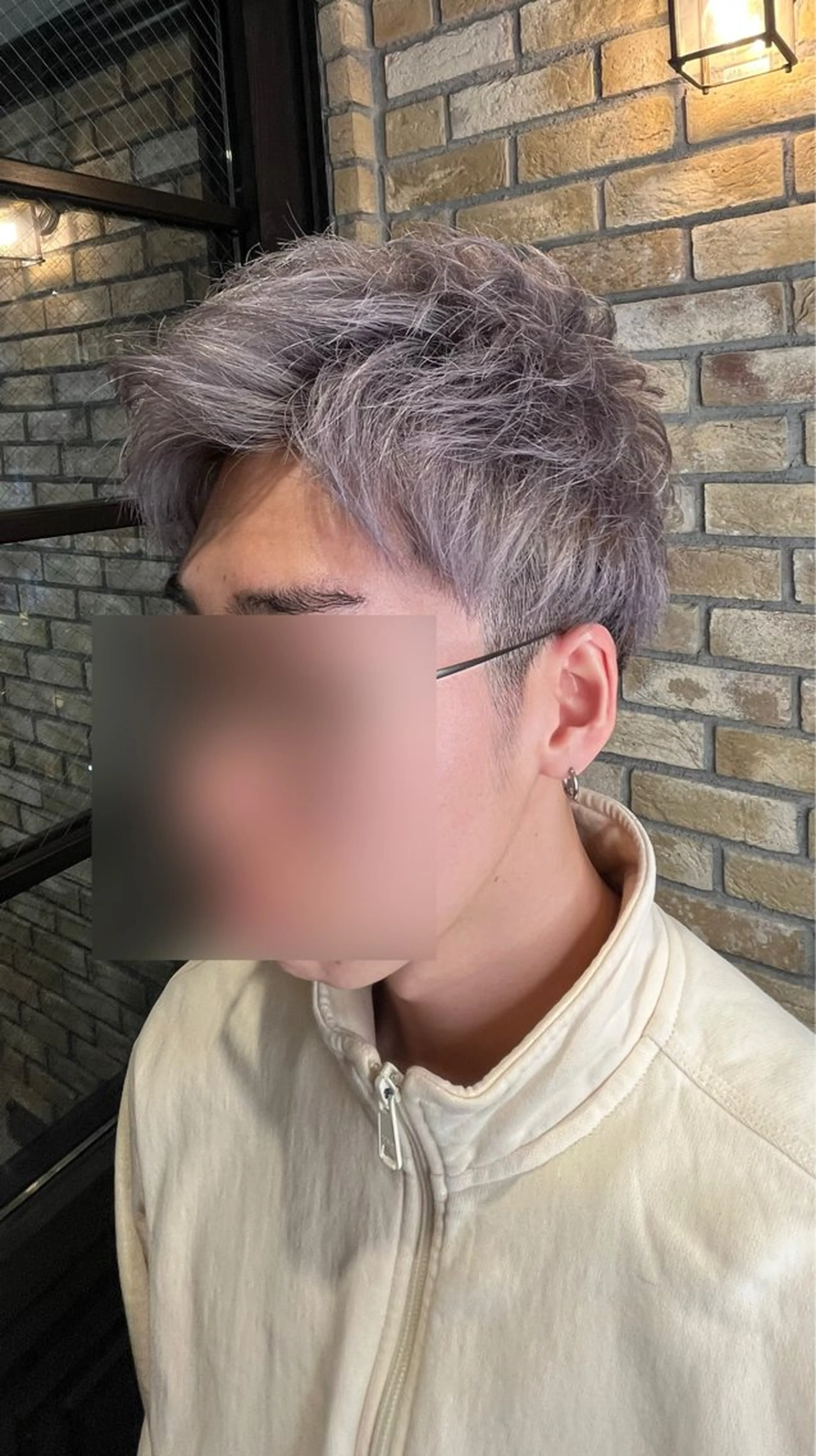 ショート カラー メンズ モヒカン ソフトモヒカン シルバー ホワイトシルバー カット ヘアカラー Monan渋谷所属・Monan渋谷 YUUKIのヘアスタイル