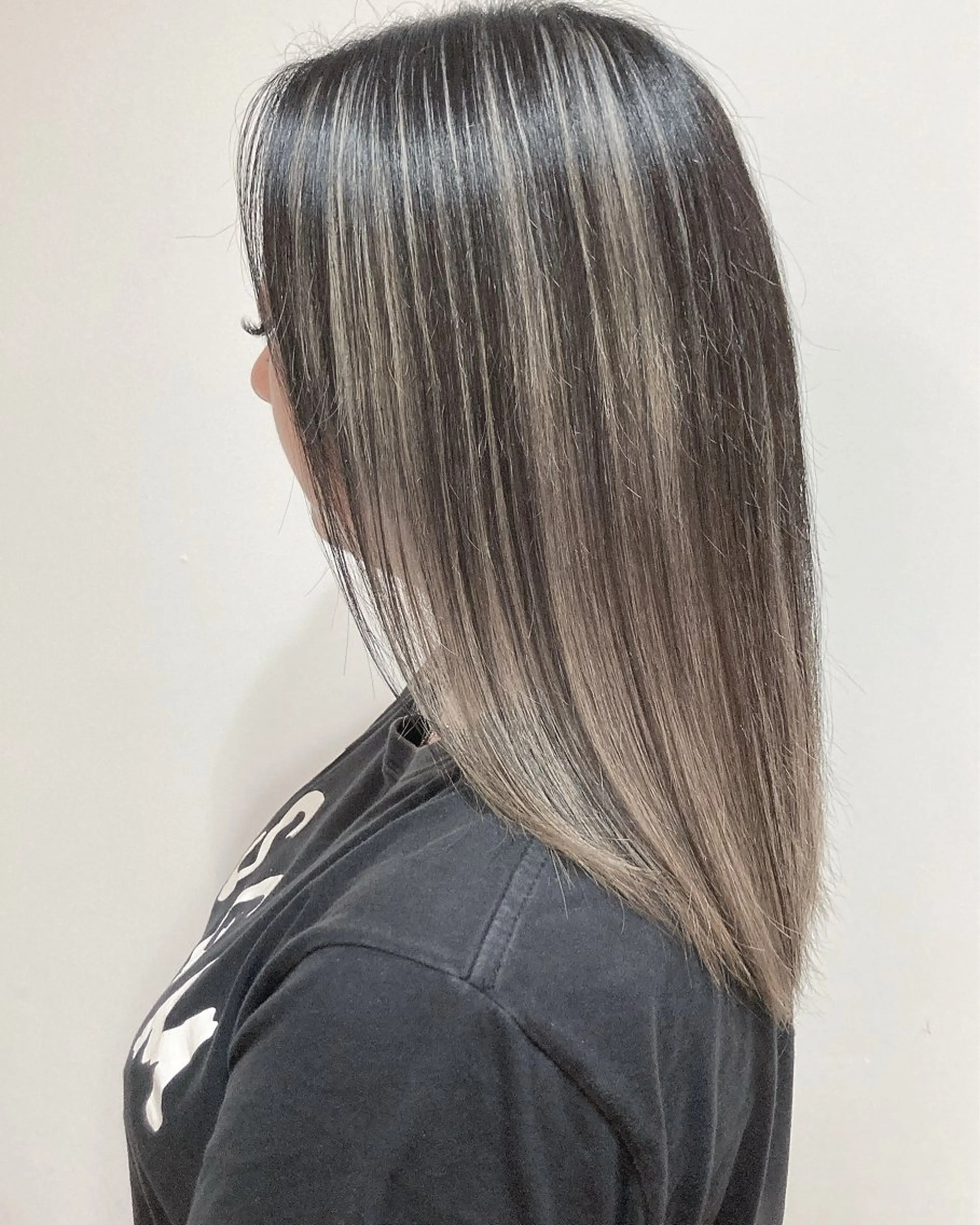 セミロング カラー ベージュカラー 黒髪 山本 将史のヘアスタイル