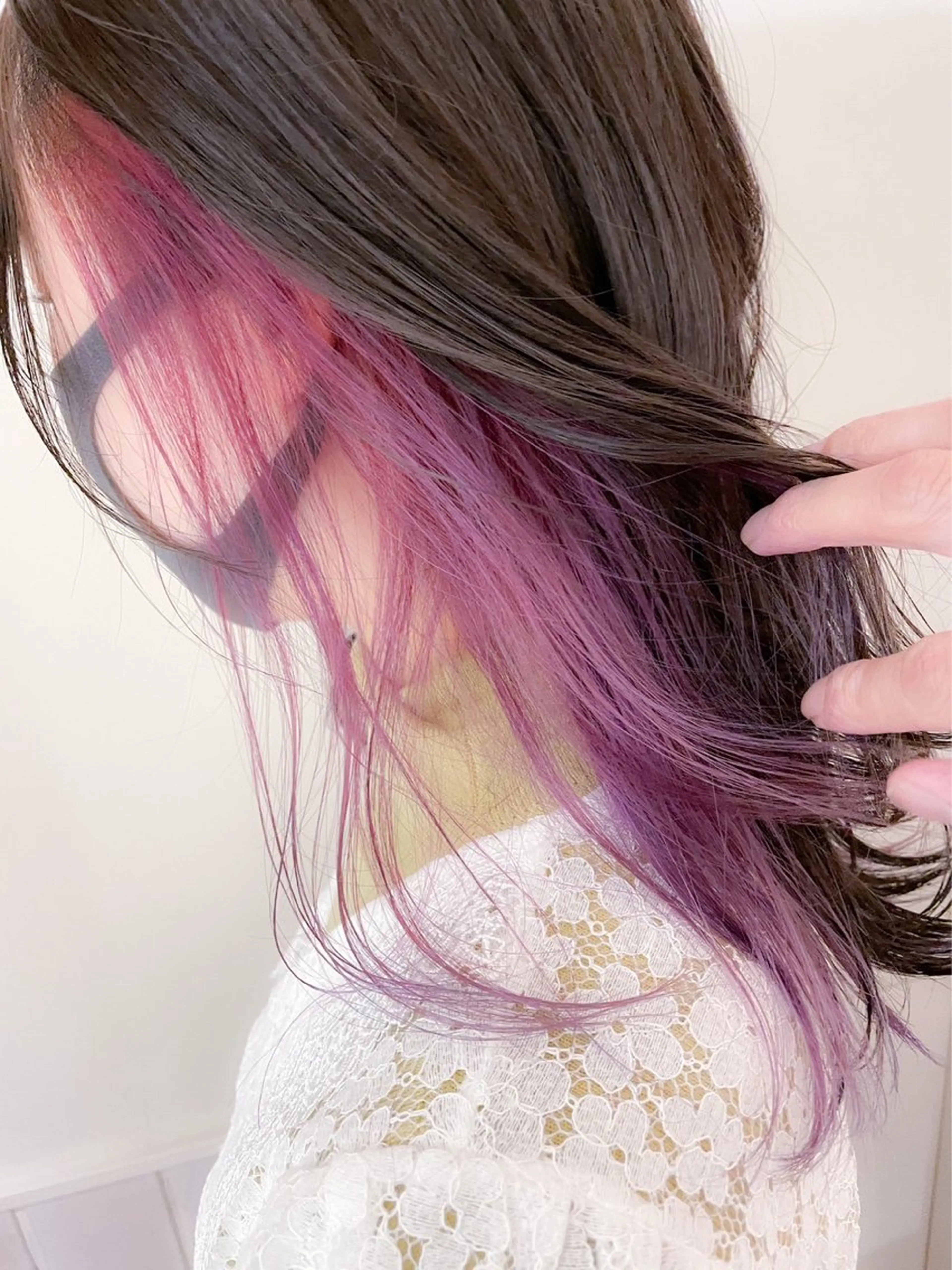 セミロング カラー インナーカラー ラベンダーカラー ピンクカラー ピンクラベンダー 🐳 あゆは🐳のヘアスタイル