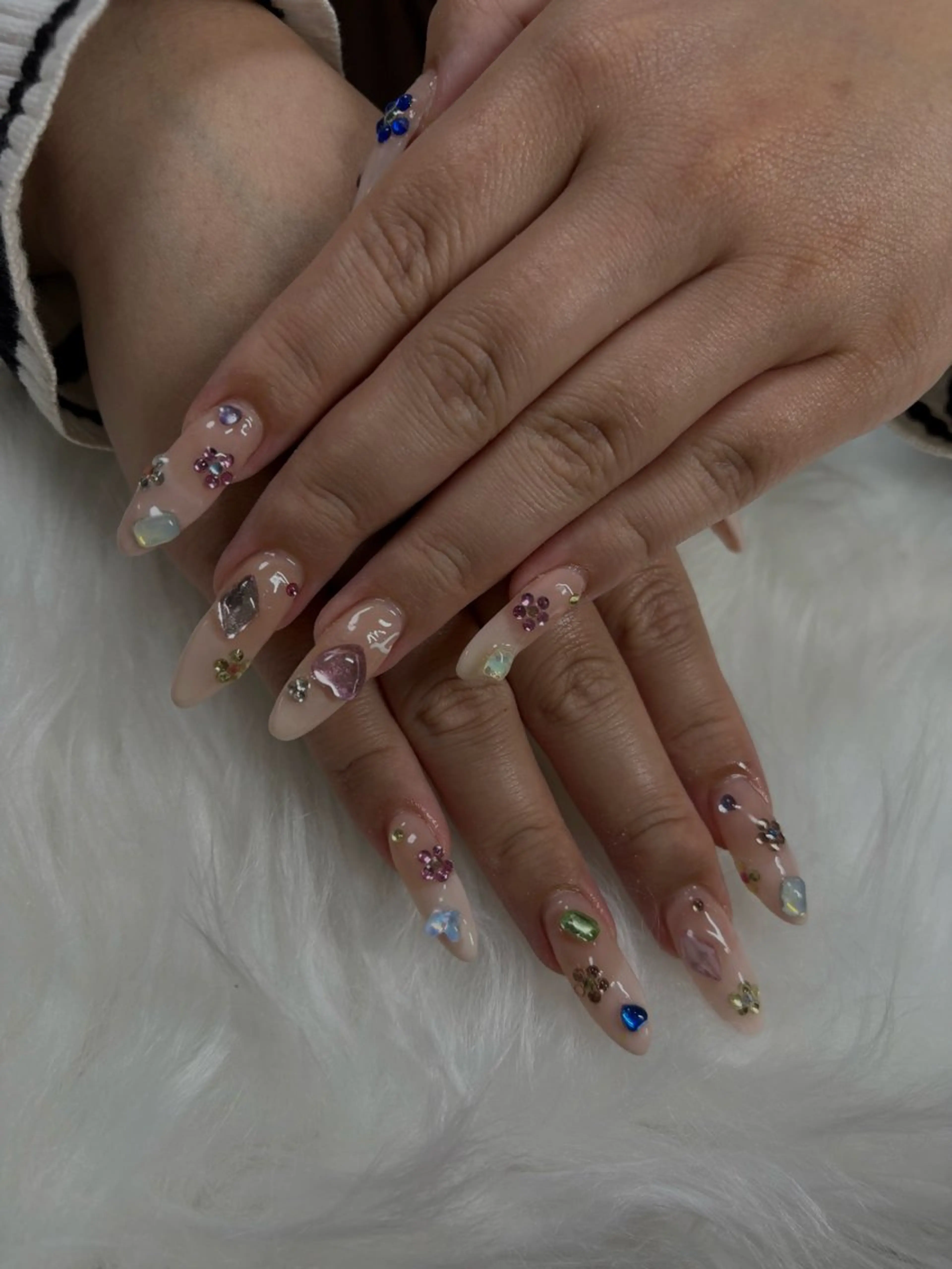 ネイル 長さ出し フットネイル ハート キラキラネイル 韓国ネイル vante_aimi .パラジェル取扱店のネイルデザイン