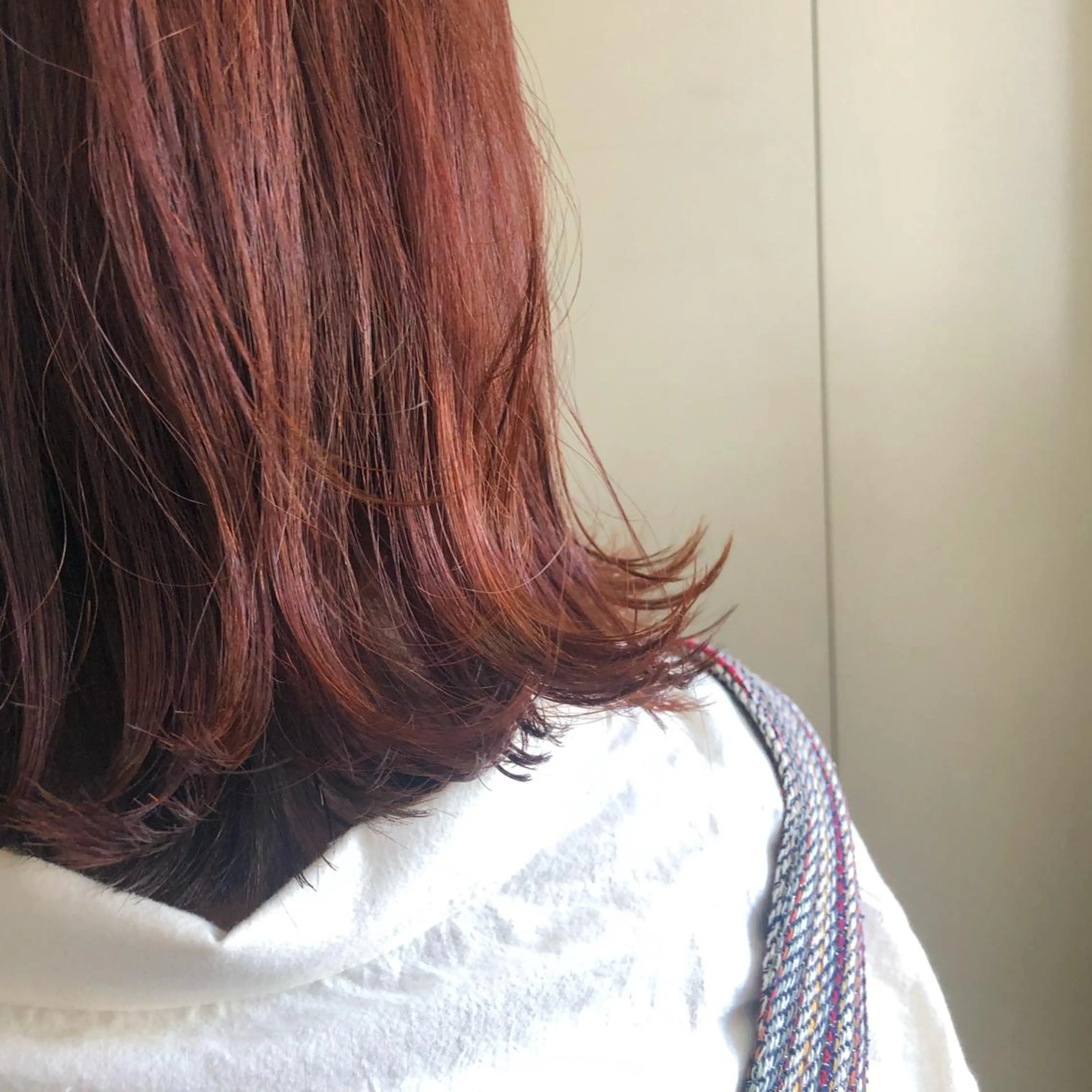 ミディアム カラー ブリーチ ブラウンカラー ブリーチなしカラー オレンジ オレンジブラウン 水野 雪 /パーマ/暖色カラーのヘアスタイル