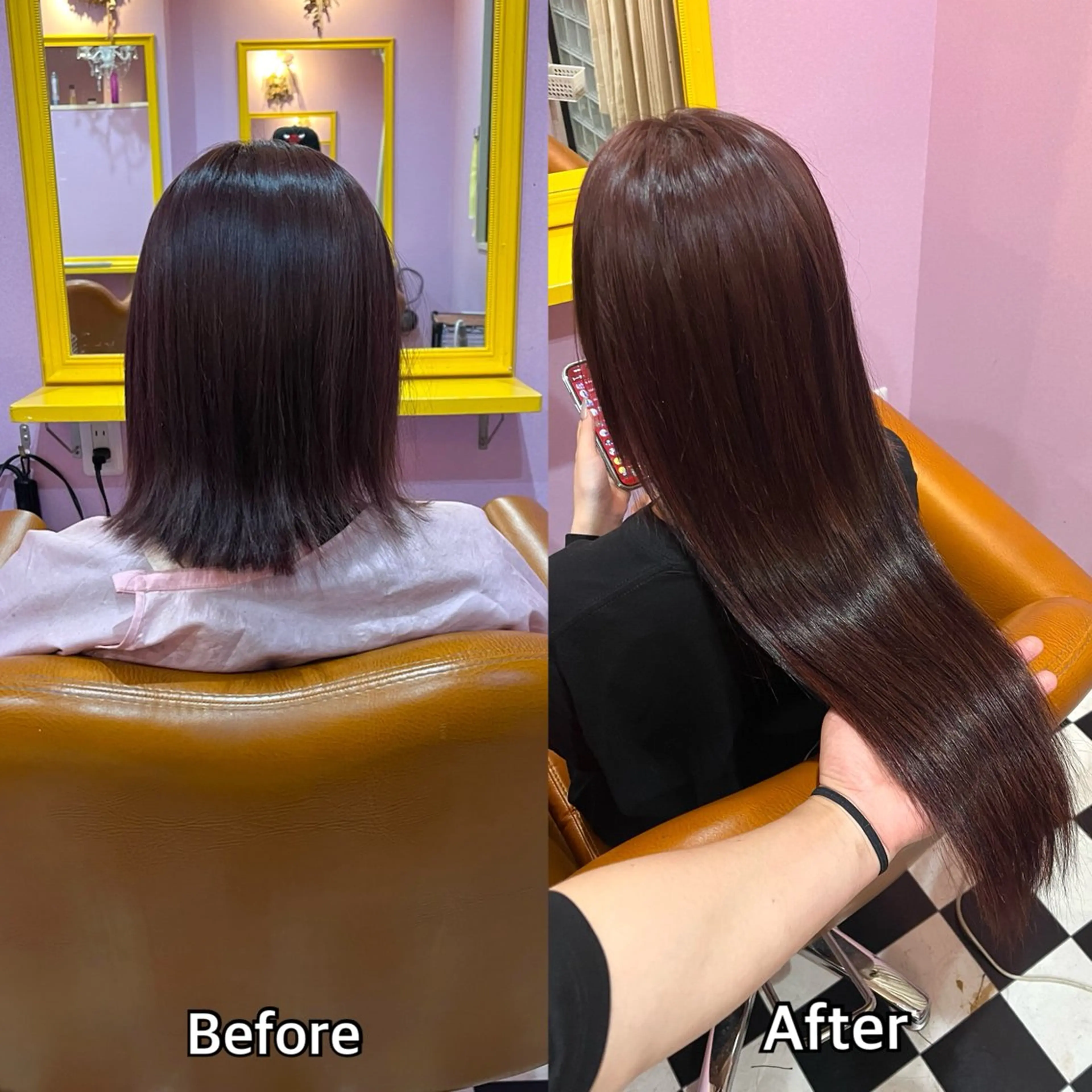 ロング エクステ シール＋ちび編み込み エクステ梅田🐨のヘアスタイル