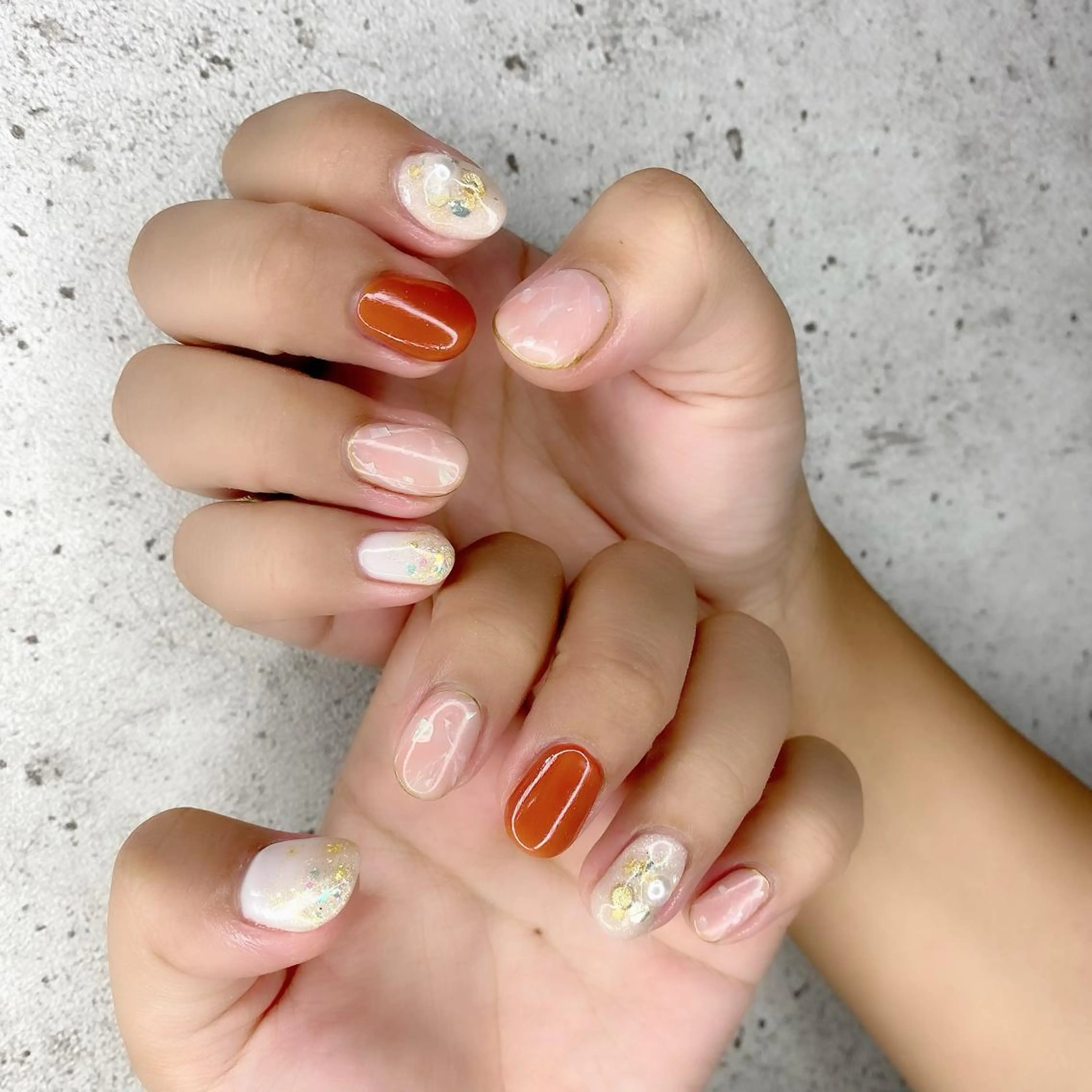 ミディアム カラー パーマ ヘアアレンジ メンズ キッズ ネイル マツエク・マツパ ジェルネイル 大理石ネイル(マーブル) ハンドネイル Salon Ｋのネイルデザイン