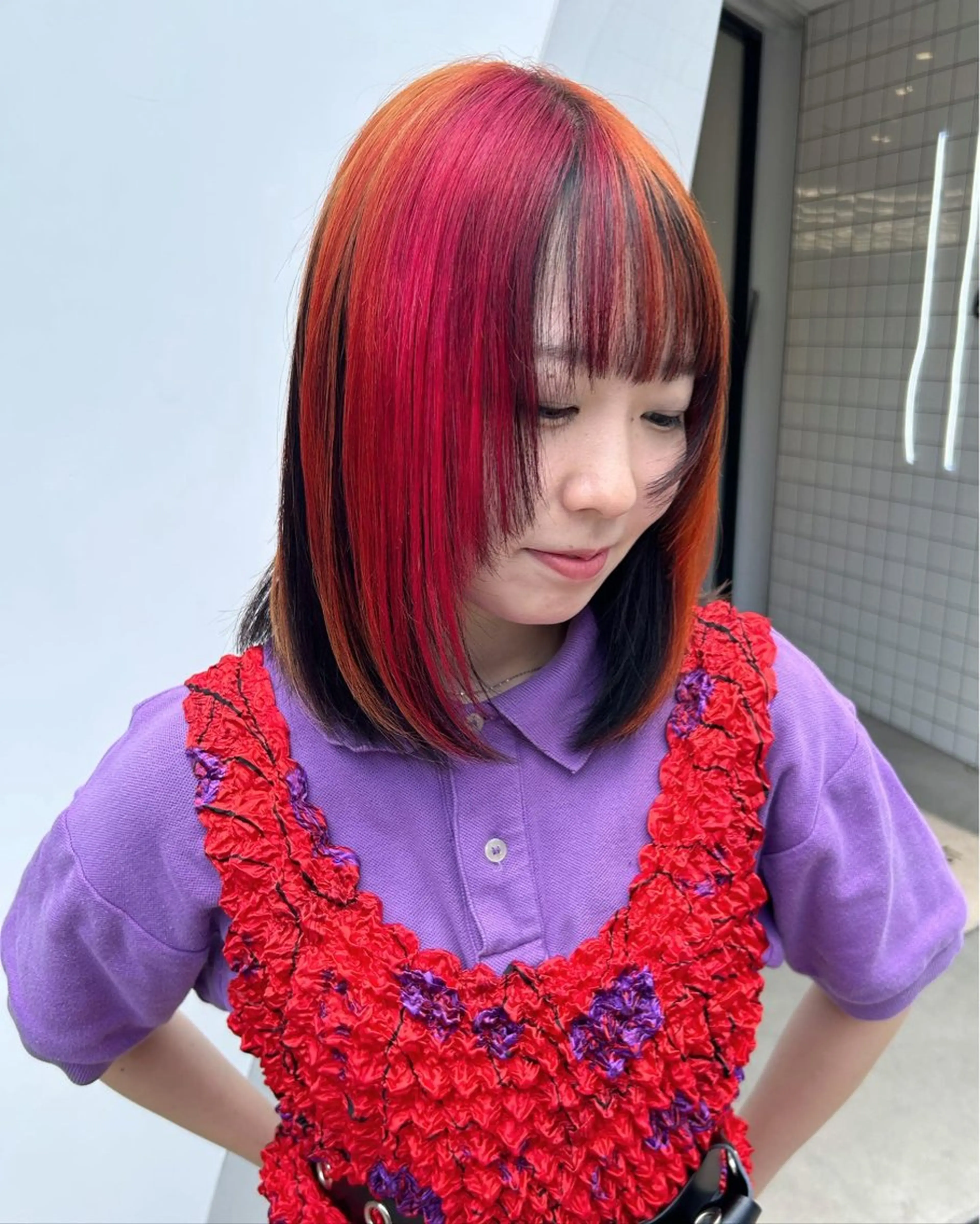 ミディアム カラー デザインカラー ちょめ/八王子 ZEST emuのヘアスタイル