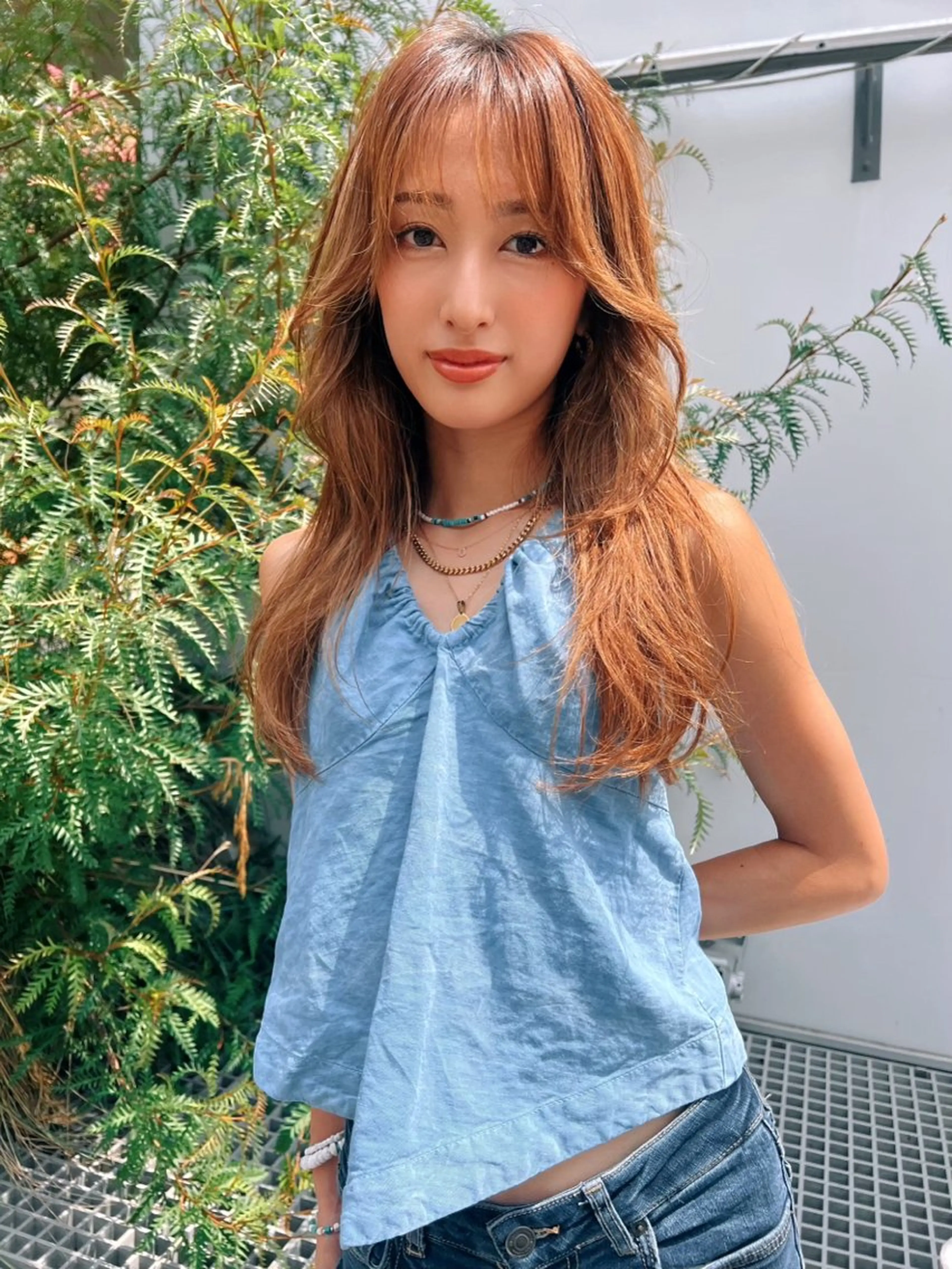 セミロング 韓国風ヘア MUSASHI ブリーチカラー◎のヘアスタイル