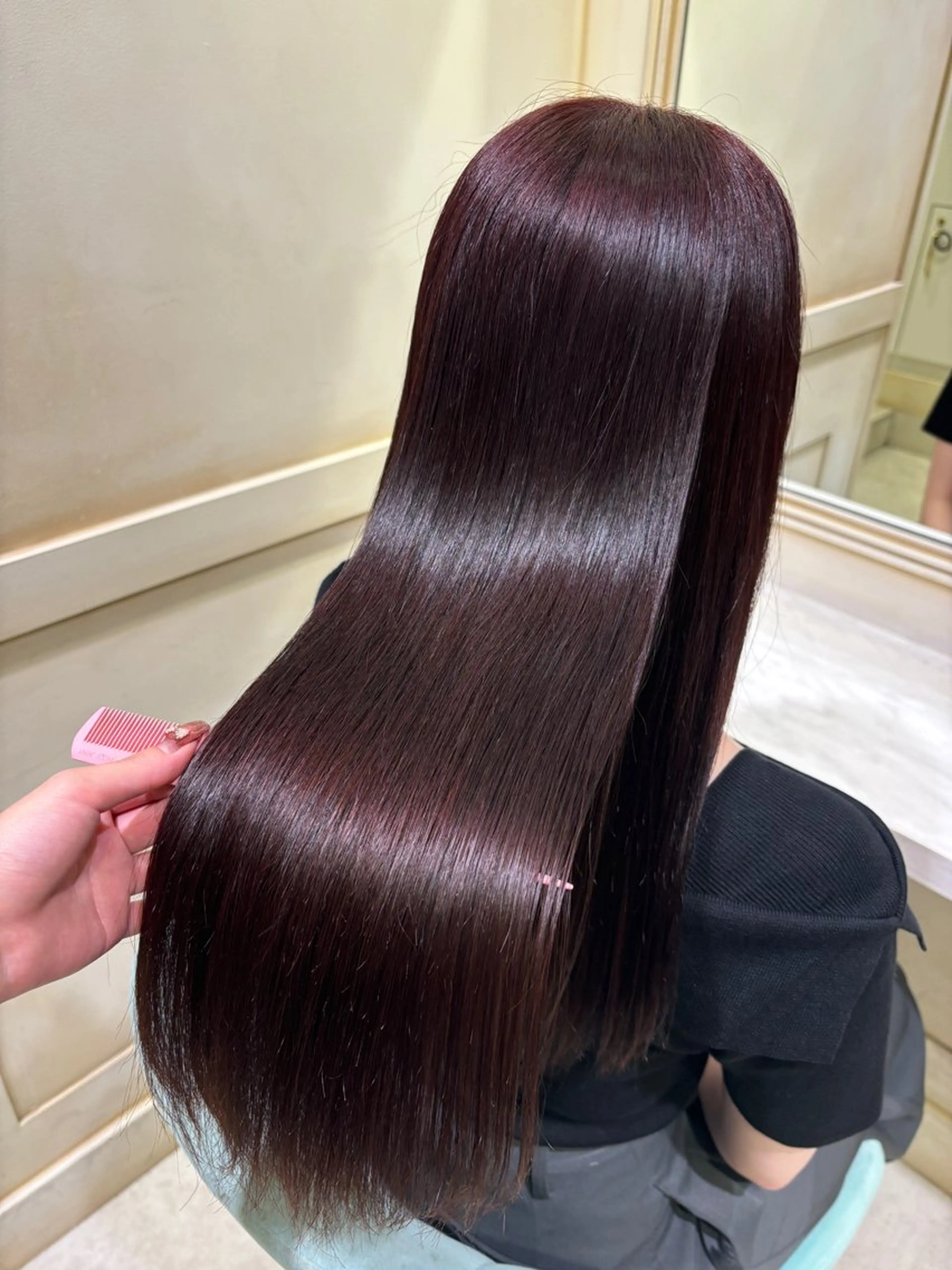 ロング カラー ブラウンカラー ピンクカラー ピンクブラウン 🌷ピンク/韓国風 暖色カラー ゆい🌷のヘアスタイル