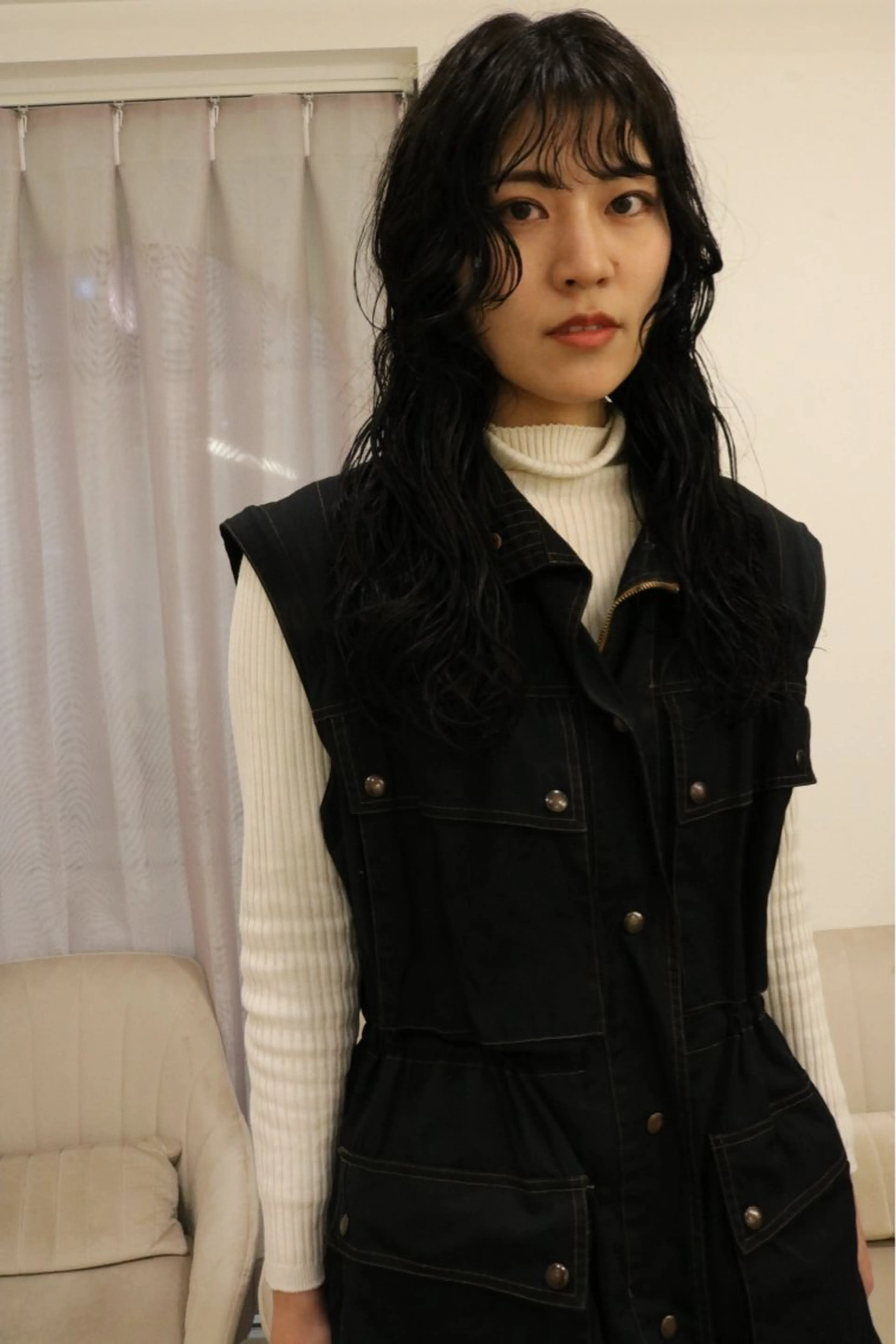 ロング カラー パーマ カット パーマ トリートメント 松村 澪里のヘアスタイル