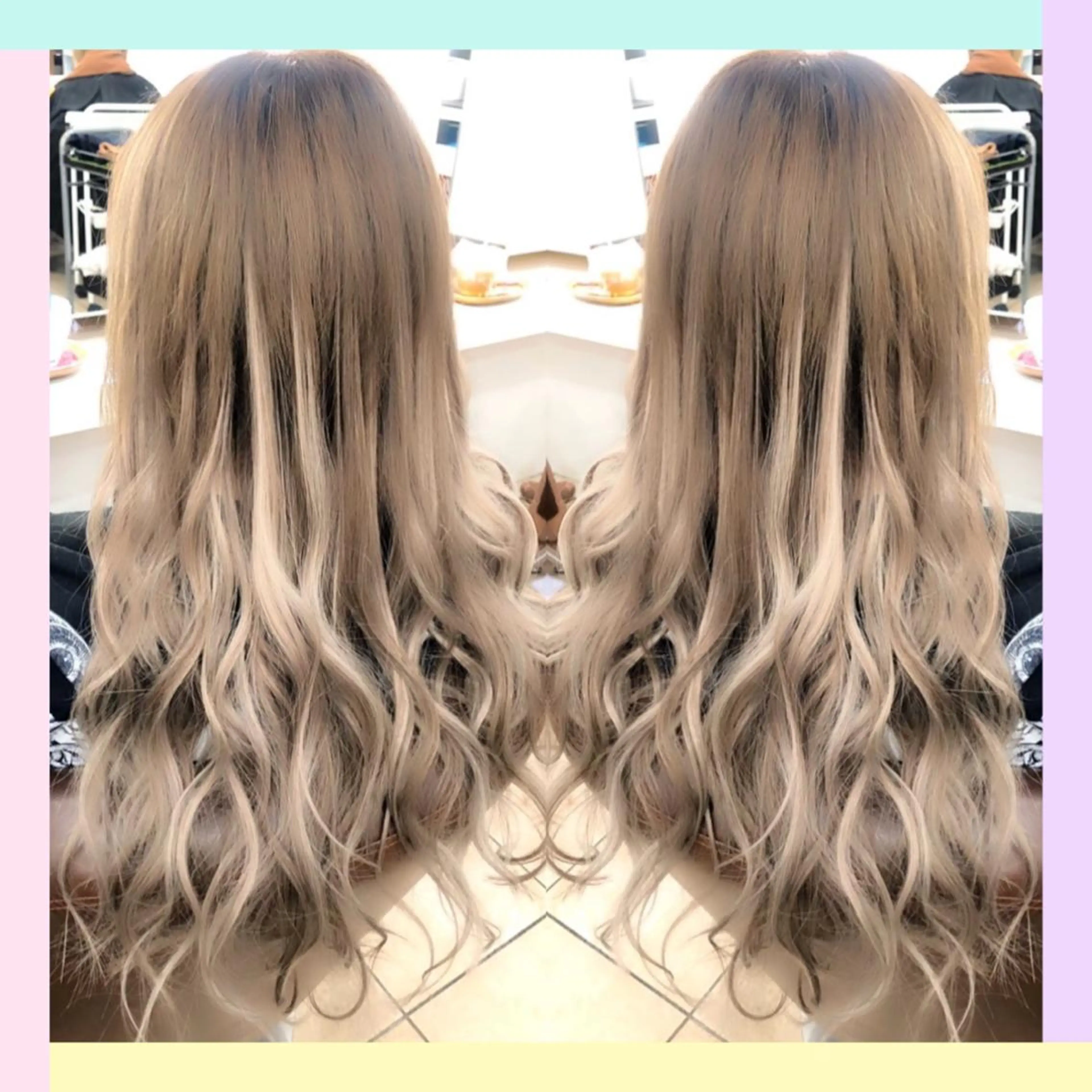 ロング カラー カット ヘアカラー トリートメント エクステ れん/ハイトーン /エクステ/韓国風のヘアスタイル