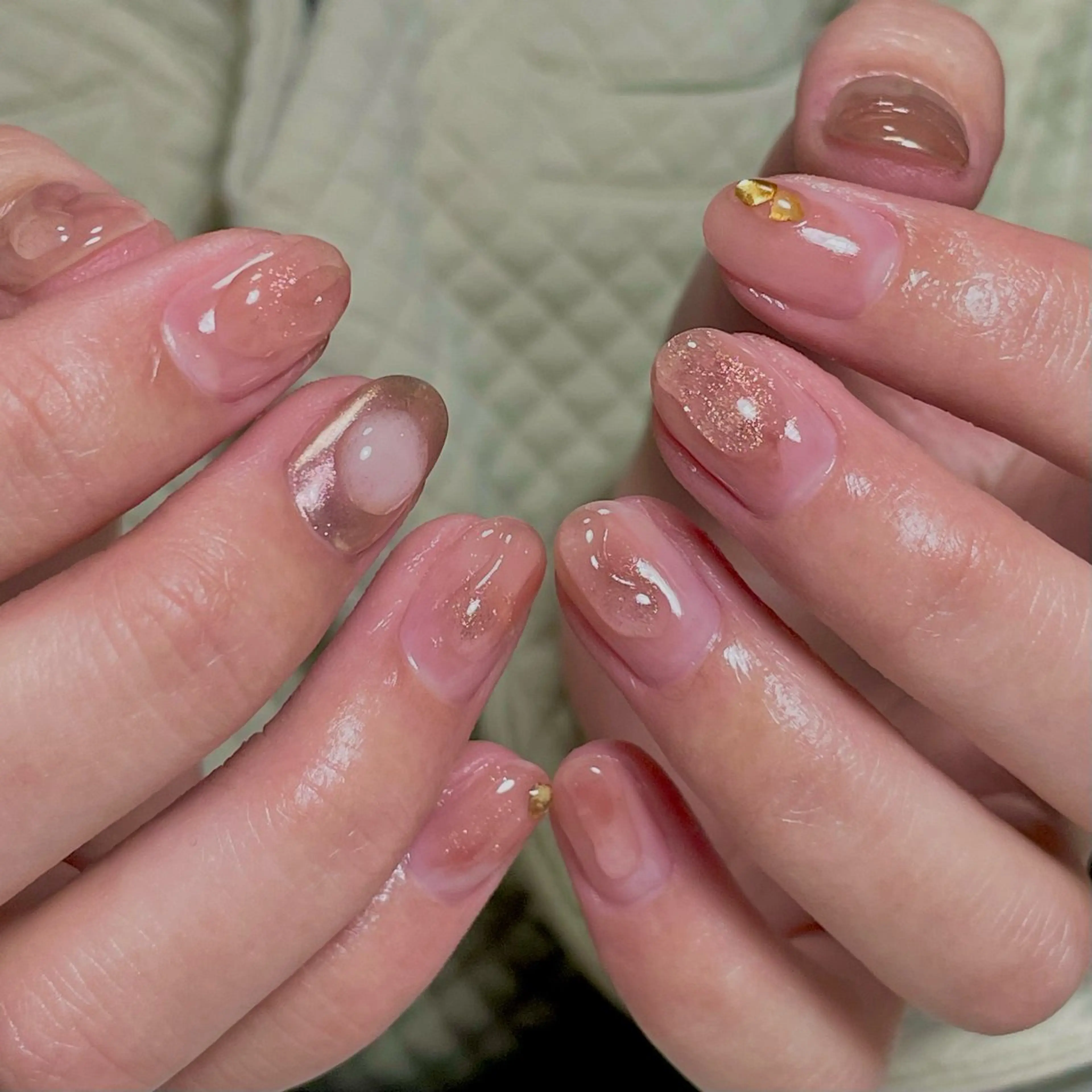 ネイル アートネイル ジェルネイル 持ち込み ニュアンスネイル パラジェル ハンドネイル norme_ akiのネイルデザイン