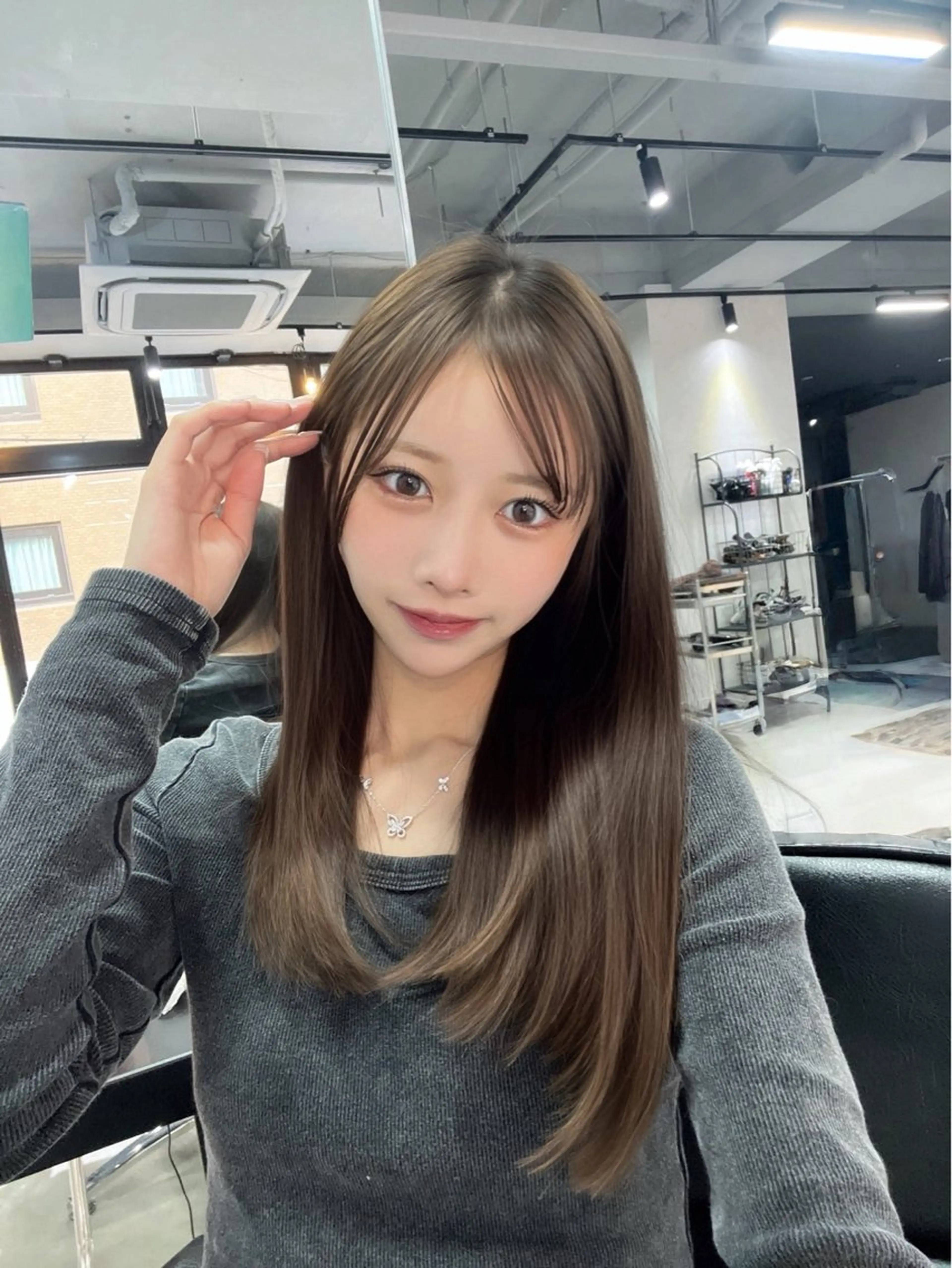 ロング カラー 縮毛矯正 トリートメント カット ヘアカラー 縮毛矯正 トリートメント 髪質改善/レイヤー ダブルカラー塚本耀のヘアスタイル