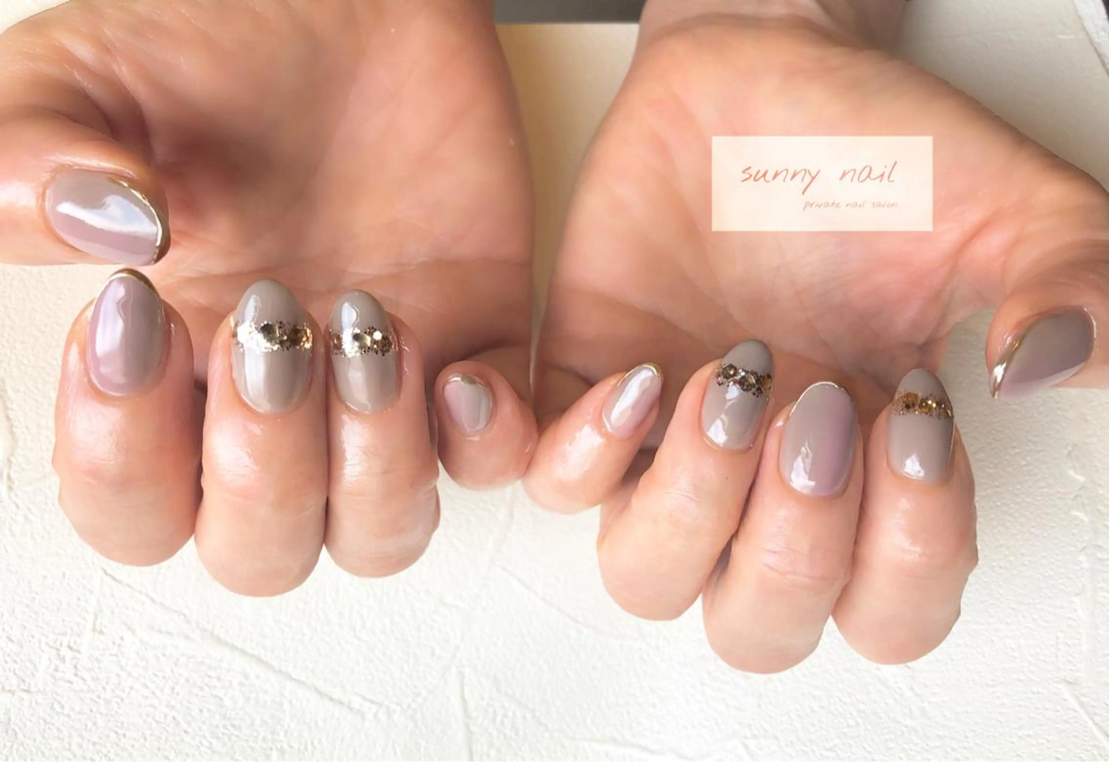 ネイル アートネイル ジェルネイル ゴールド グラデーション ミラーネイル sunny nailのネイルデザイン