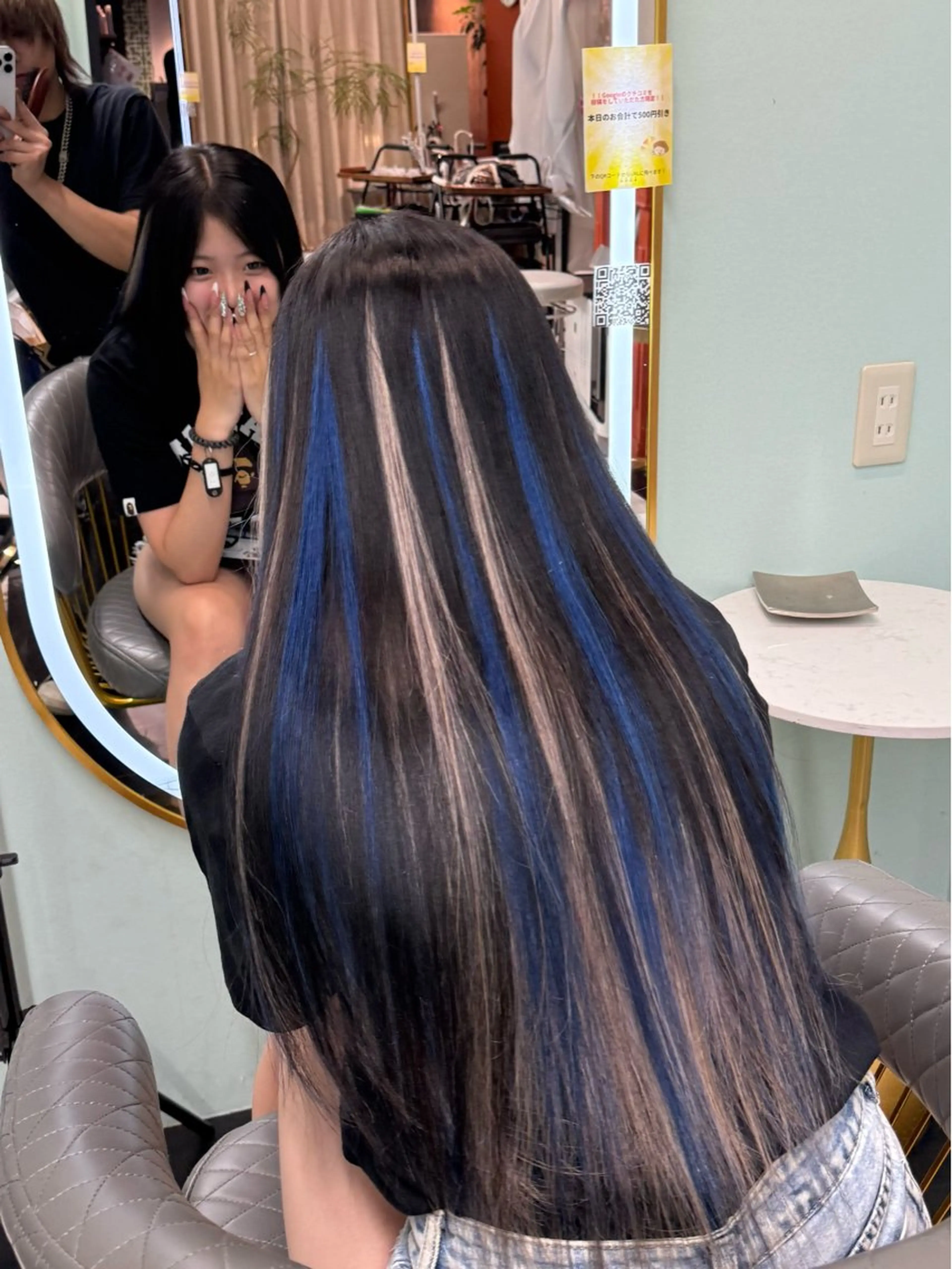 【ブリーチなしデザインハイトーン！？】プルエクステで作るハイトーンデザインカラーの写真