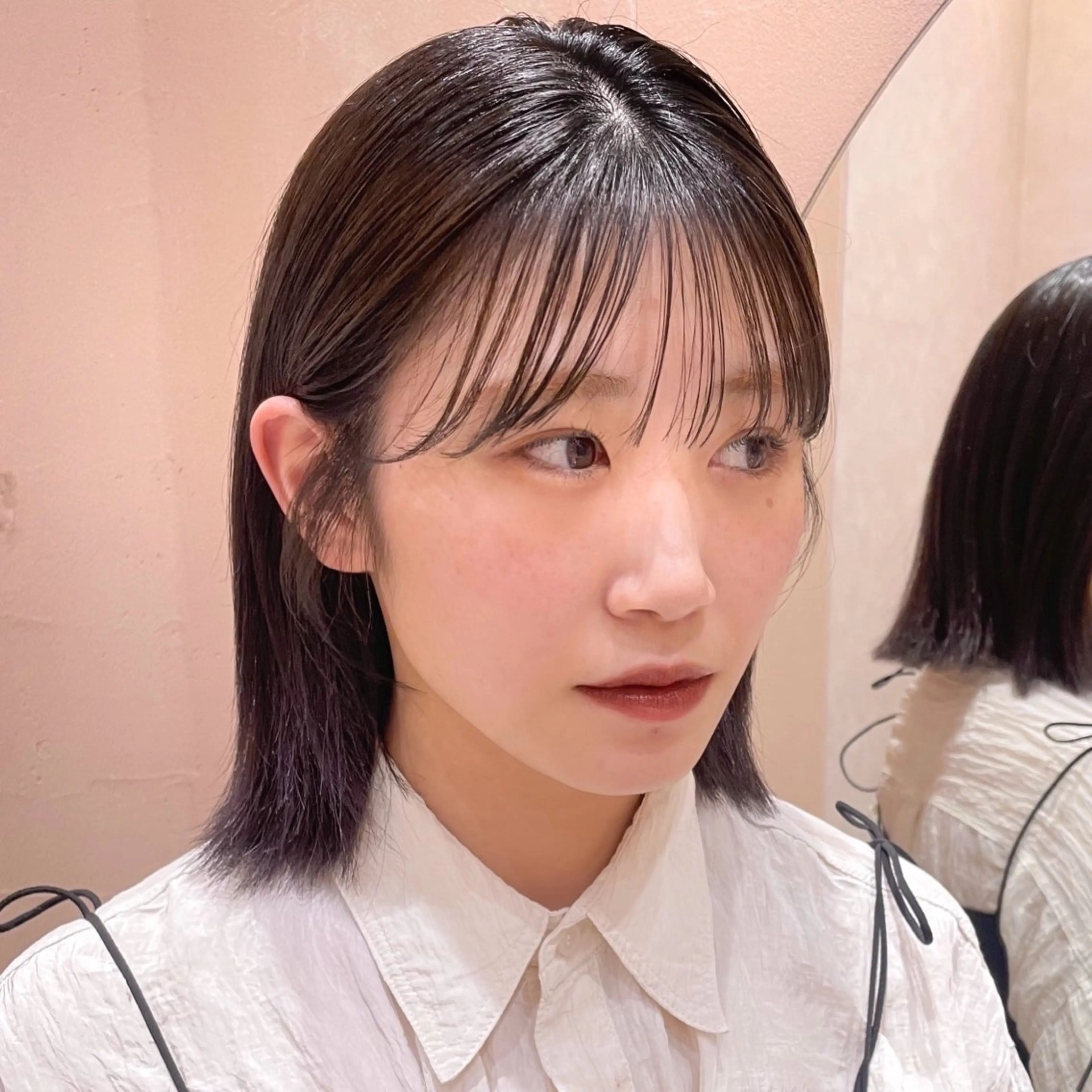 ミディアム カラー レイヤー/ブリーチ /暖色/ゆきなのヘアスタイル