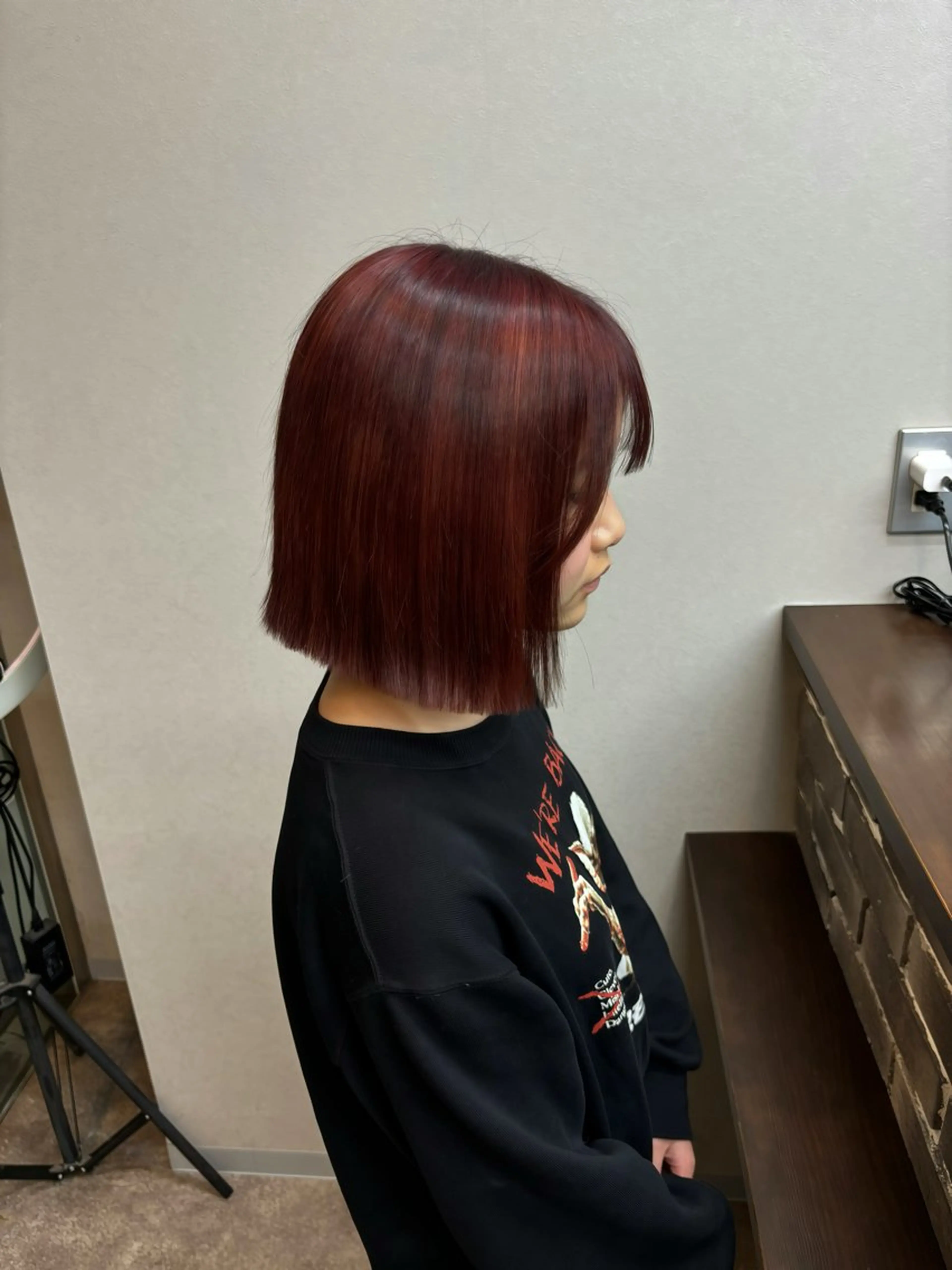 ショート 切りっぱなしボブ ボブ 外ハネヘア emmie by  moremuu所属・レイヤー/韓国ヘア ハイトーンAIRIのヘアスタイル