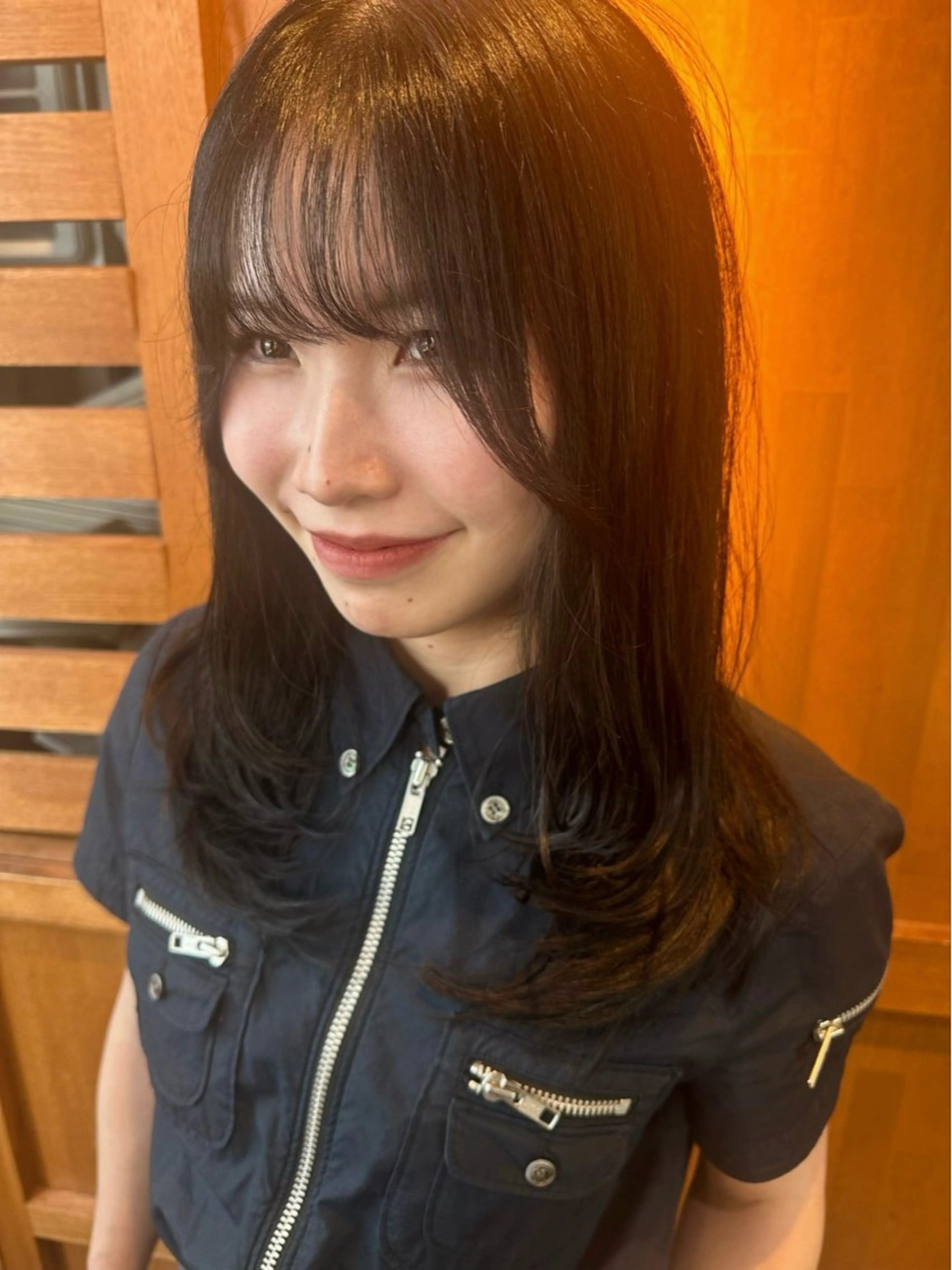 ミディアム カラー ヘアアレンジ レイヤーカット キダ ユウナのヘアスタイル