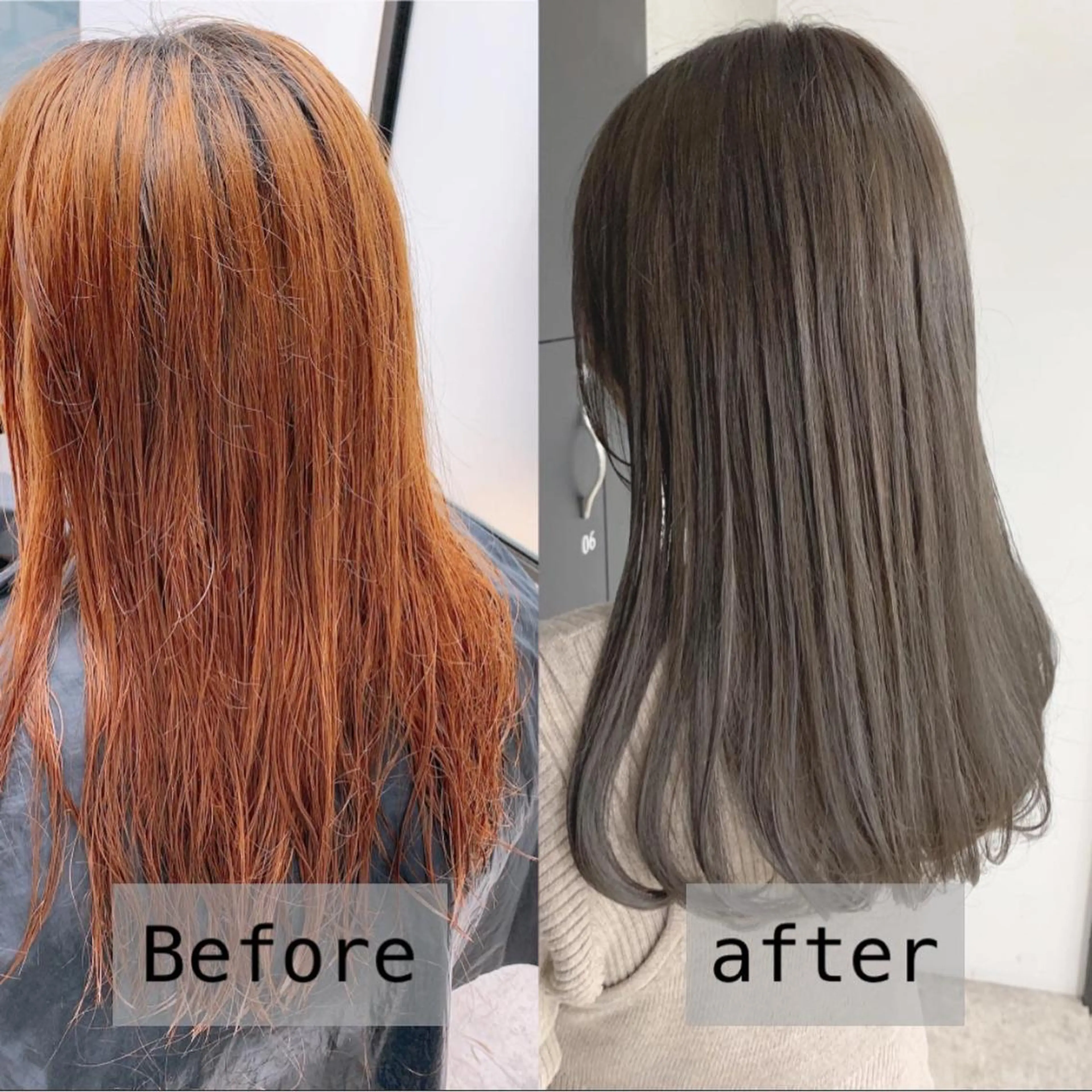 セミロング カラー アディクシーカラー アッシュ アッシュグレー バレイヤージュ ベージュカラー 前髪顔周りカット 沼田　拓斗のヘアスタイル