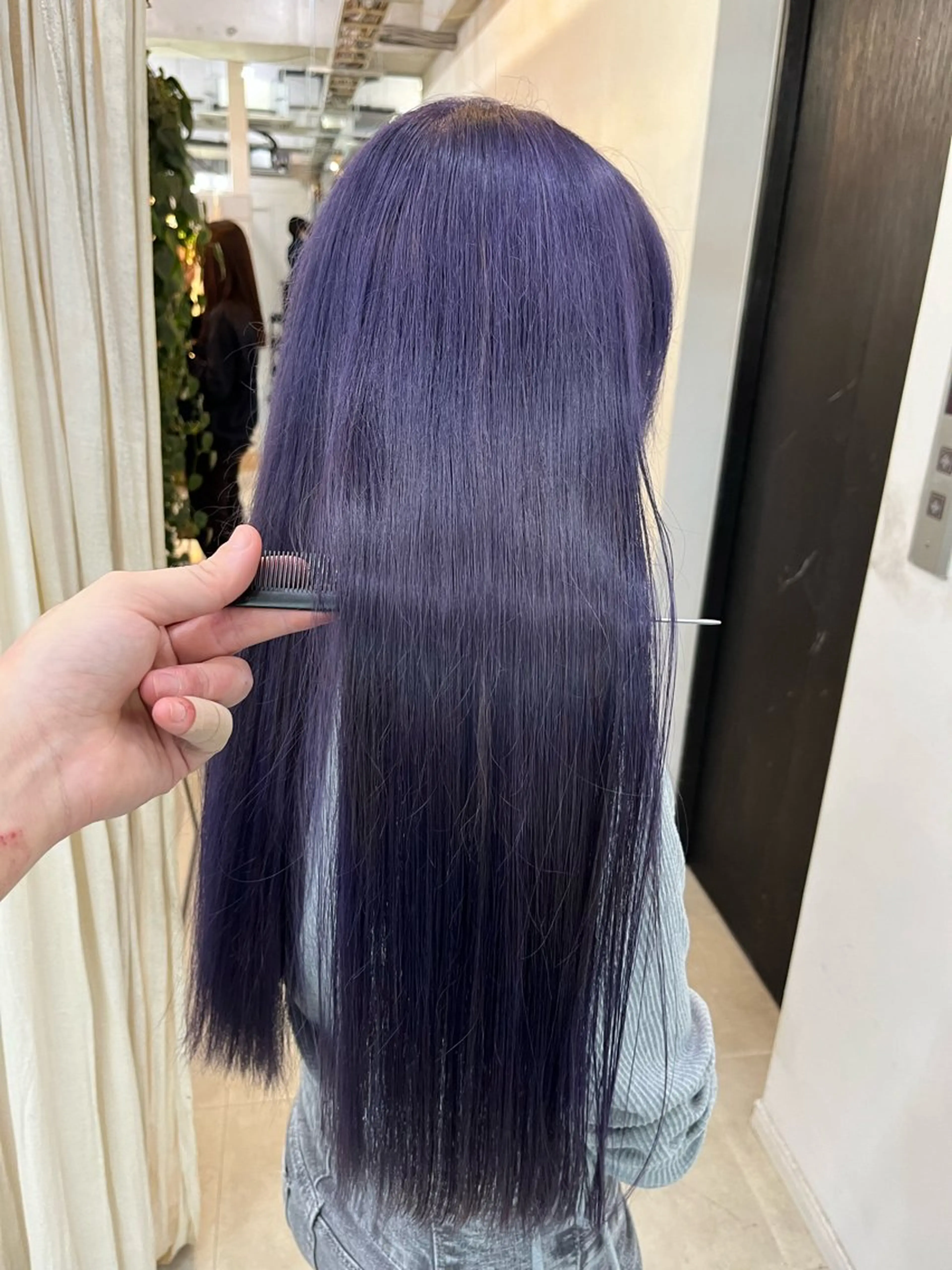 ロング カラー ラベンダーカラー ヘアカラー トリートメント 柔らかいヘアカラー 大成のヘアスタイル