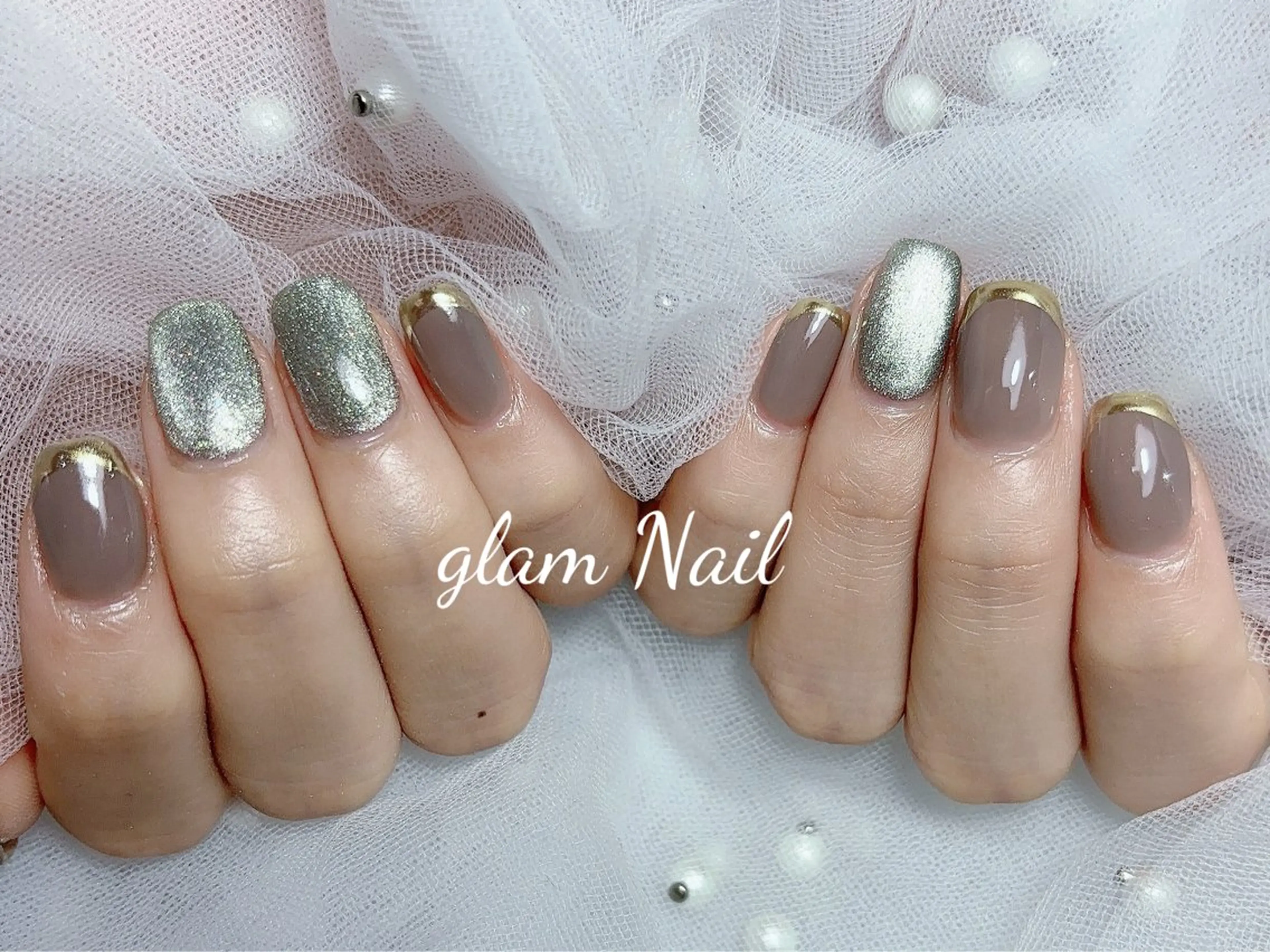 ネイル ハンドネイル エツメ💅 長さだし🎀デザインのネイルデザイン