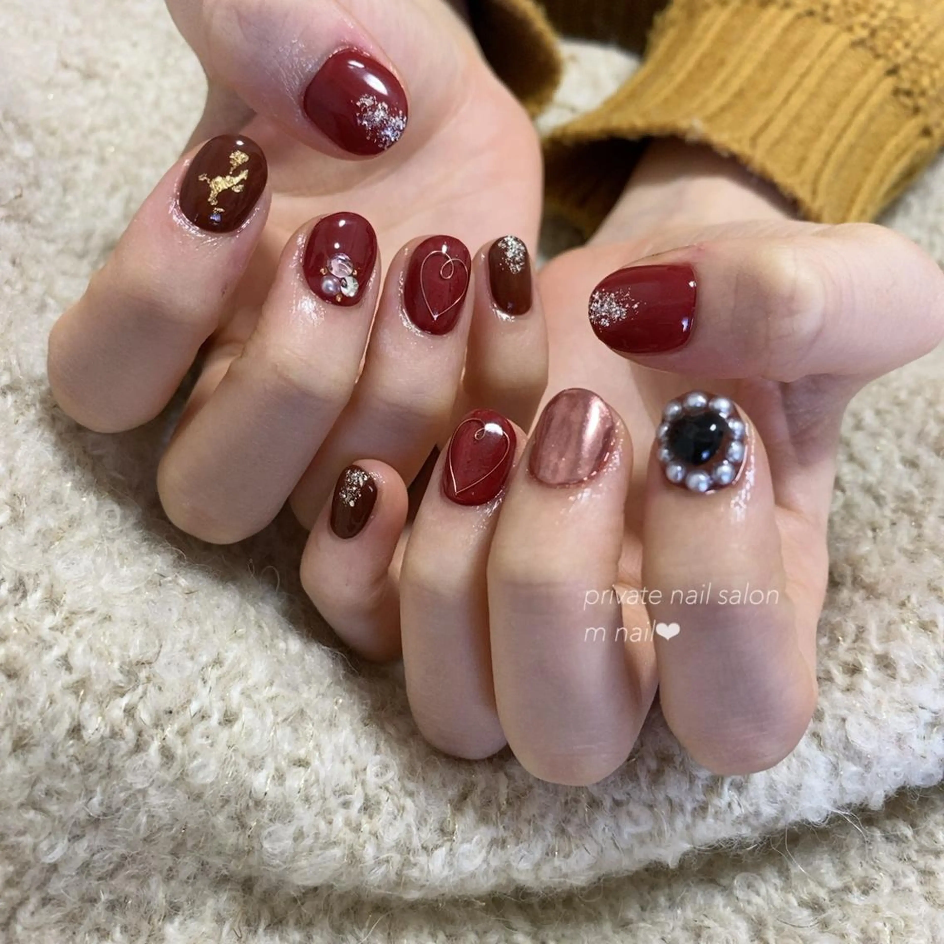 ネイル バレンタイン ハンドネイル 小河原 舞のネイルデザイン