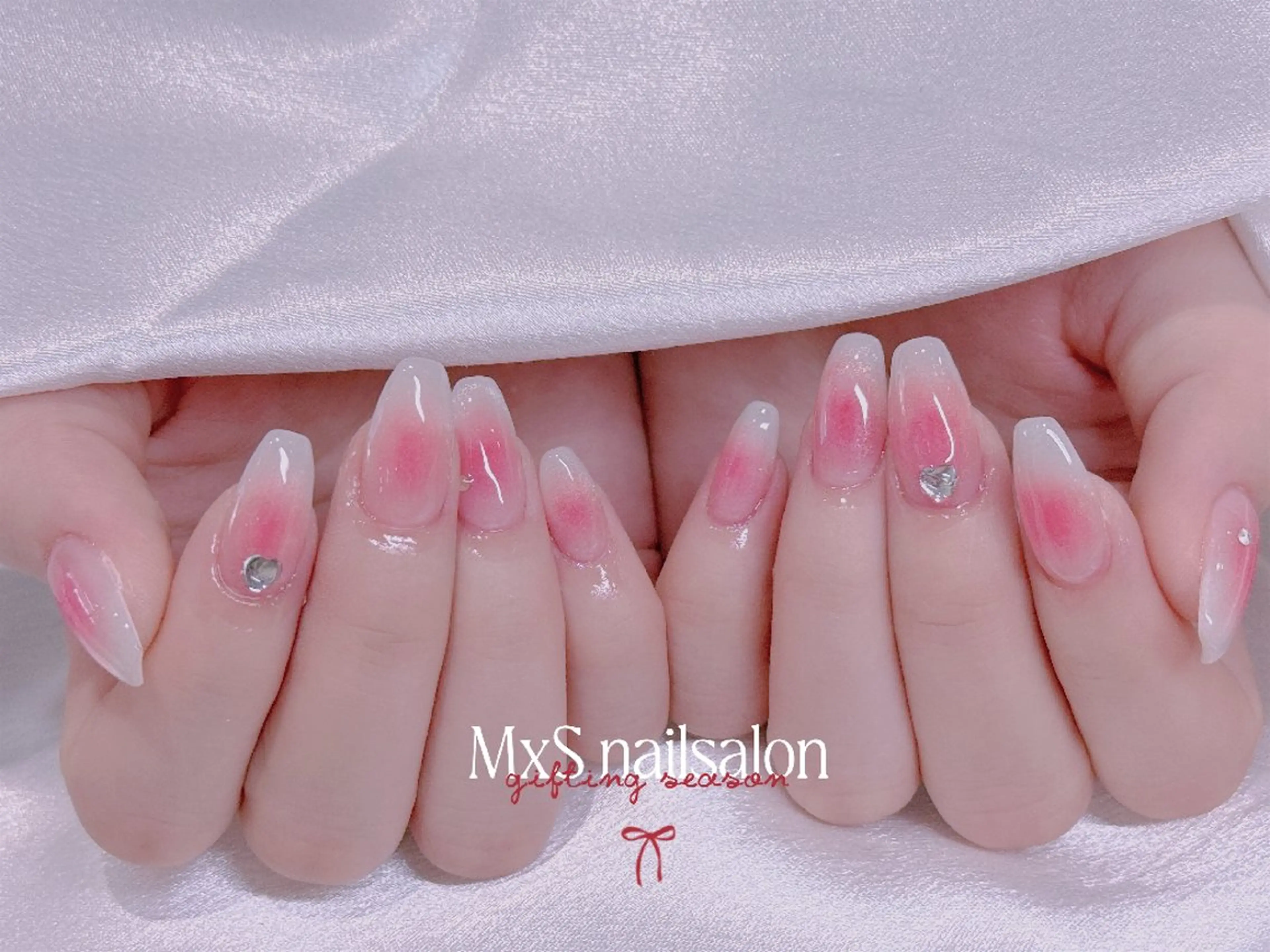 ネイル ジェルネイル 韓国ネイル マグネットネイル パラジェル バレンタイン ハンドネイル ハンドケア MxS Nail 【長さだし/フィルイン/マグネット/ワンホンネイル/韓国ネイル/パラジェル】所属・M×S Nail みなのネイルデザイン