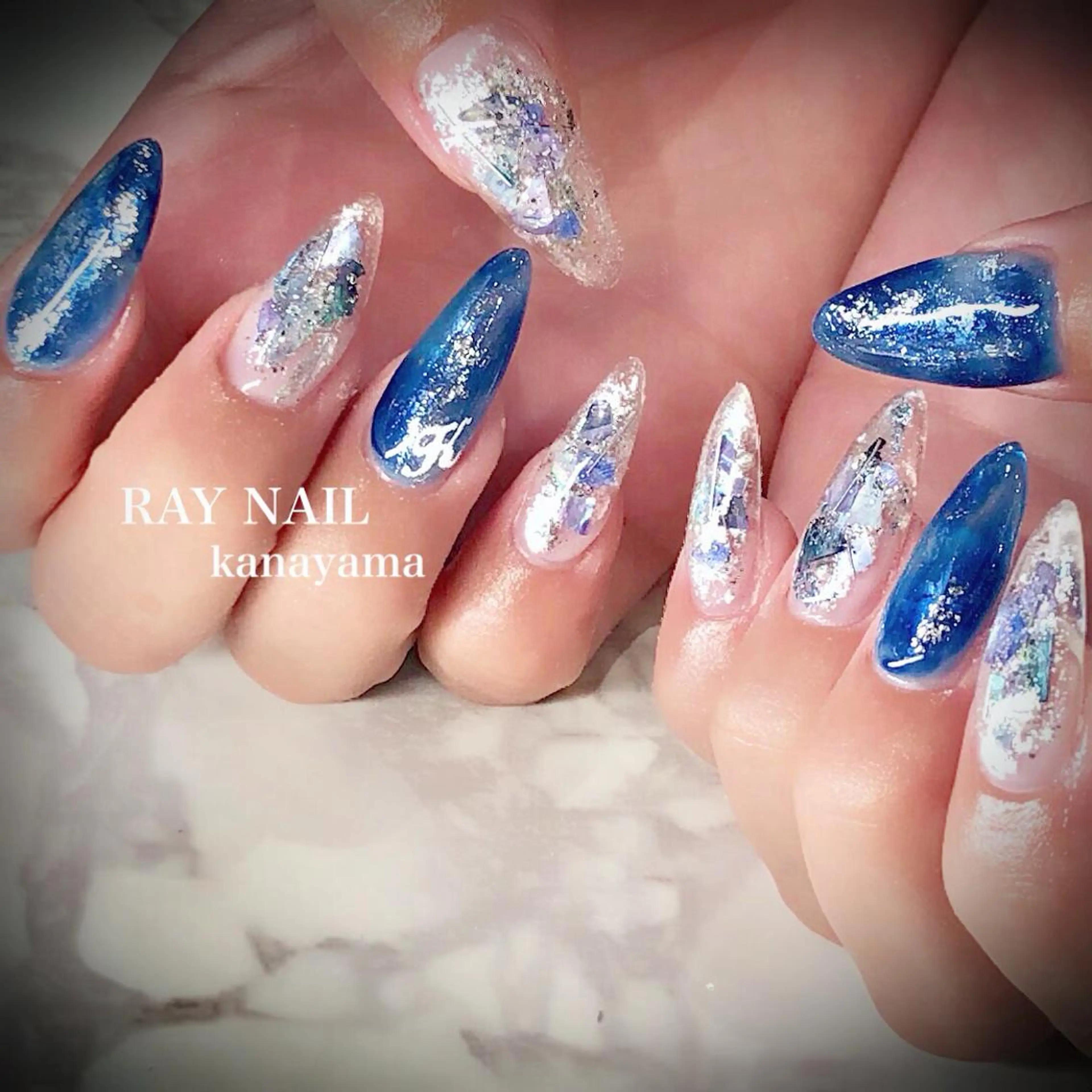 ネイル ロングネイル ニュアンスネイル スカルプネイル ハンドネイル Arowa 伊田のネイルデザイン