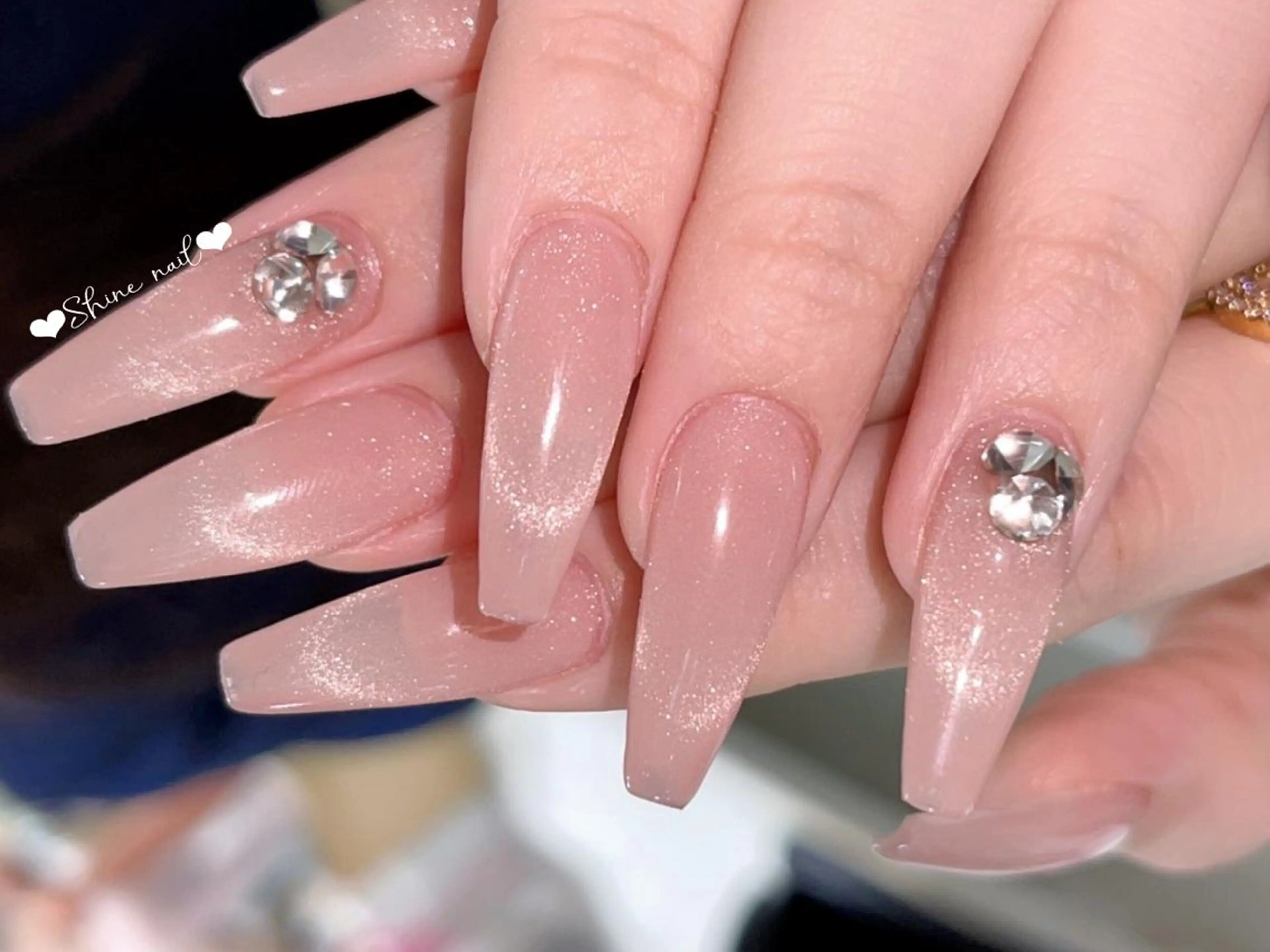 🎀チップ長さ出し🎀マグネット/フラッシュ/パールネイル(10個ストーンサービス)の写真