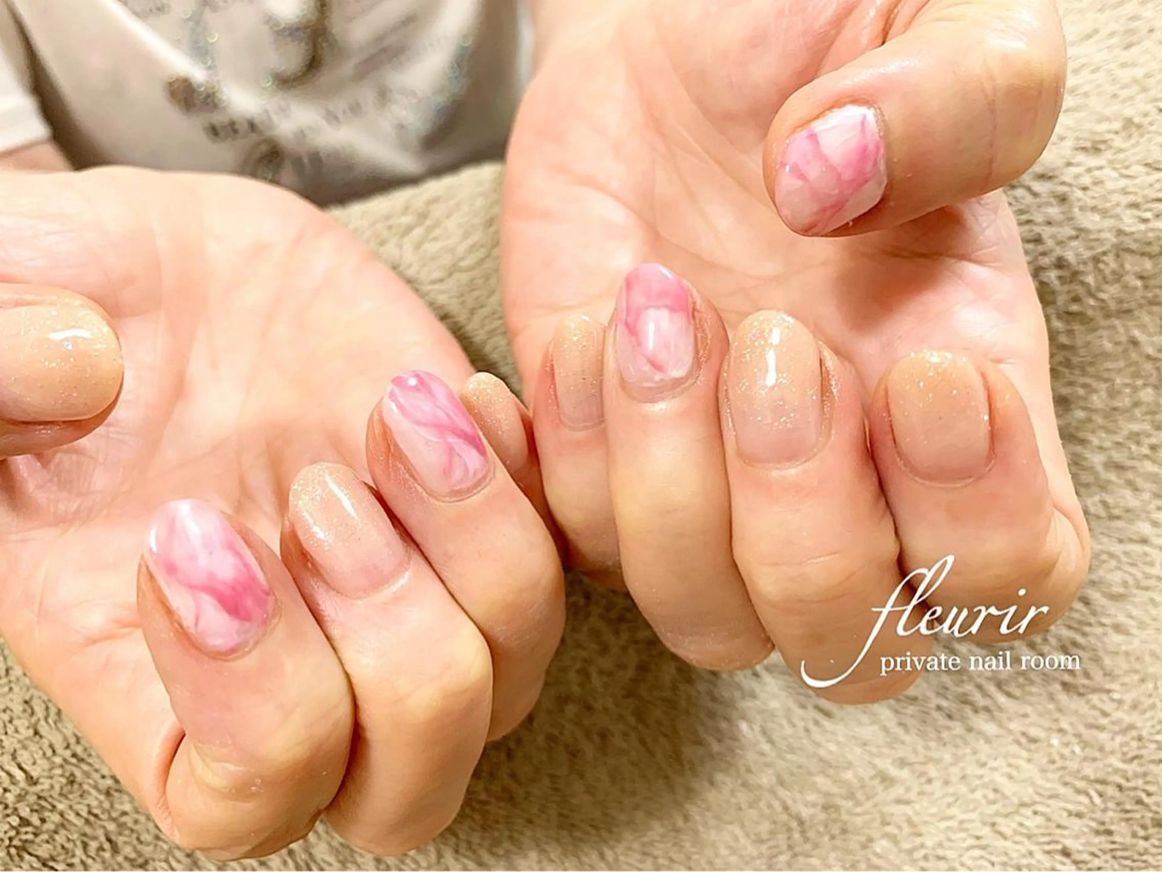 ネイル アートネイル 長さ出し ジェルネイル グラデーション ハードジェル フルリール 【プライベートサロンのネイルデザイン