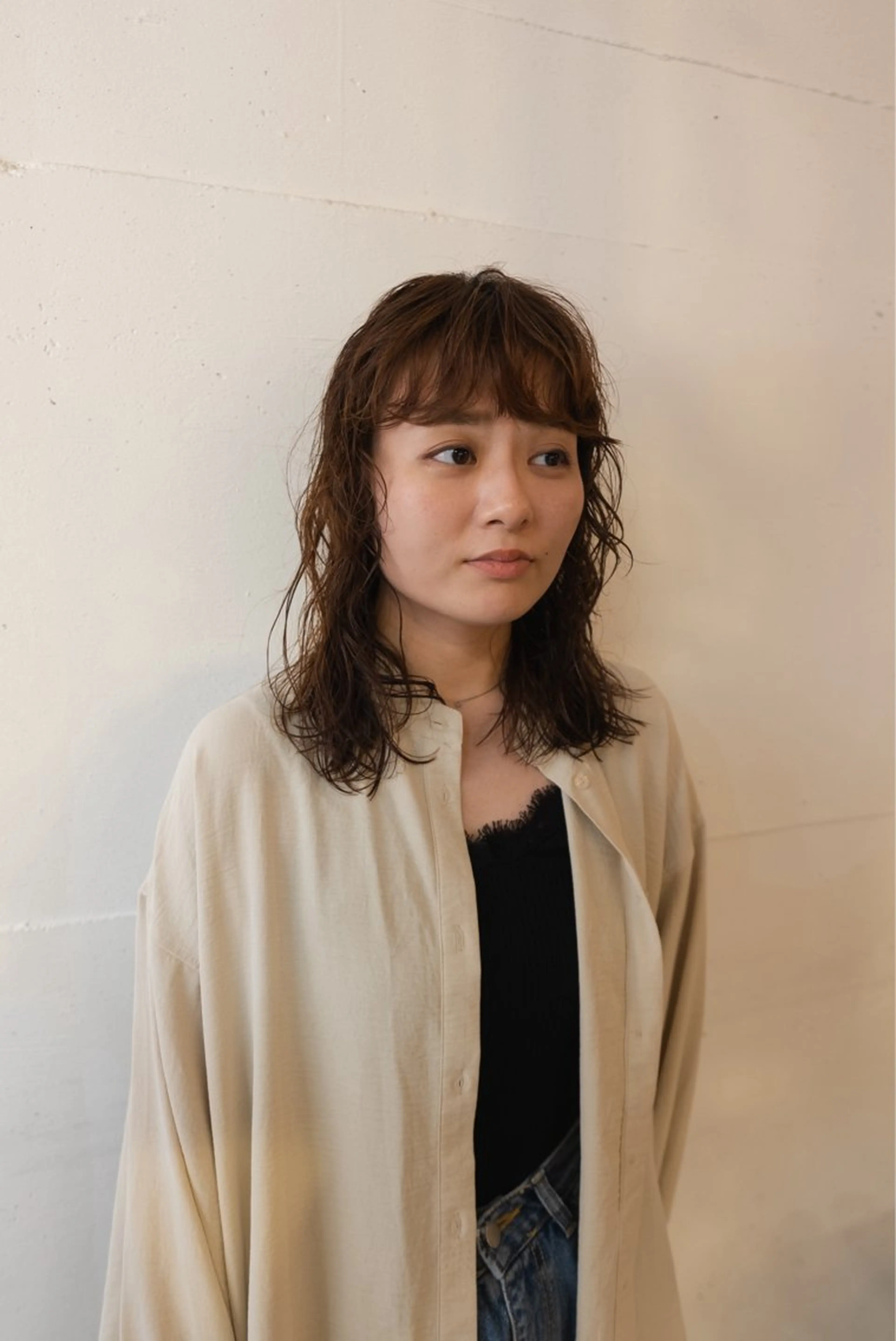 ミディアム カラー パーマ ミディアムパーマ Genta @gegege75のヘアスタイル