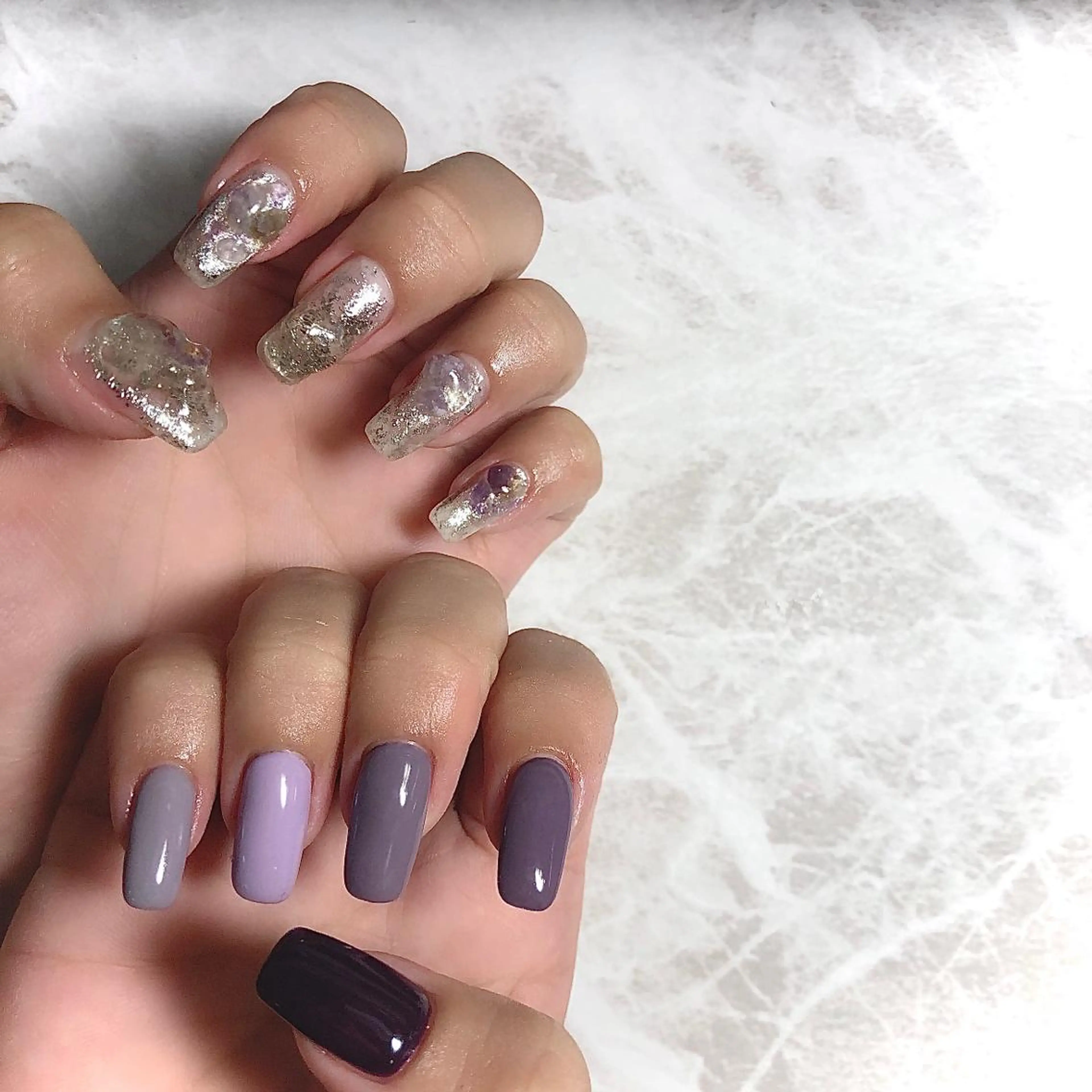 ネイル フットネイル フレンチネイル ジェルネイル ラメ(グリッター) ラメグラデーション NEO Beauty Salon所属・𝐍𝐄𝐎 𝐉𝐔𝐑𝐈のネイルデザイン