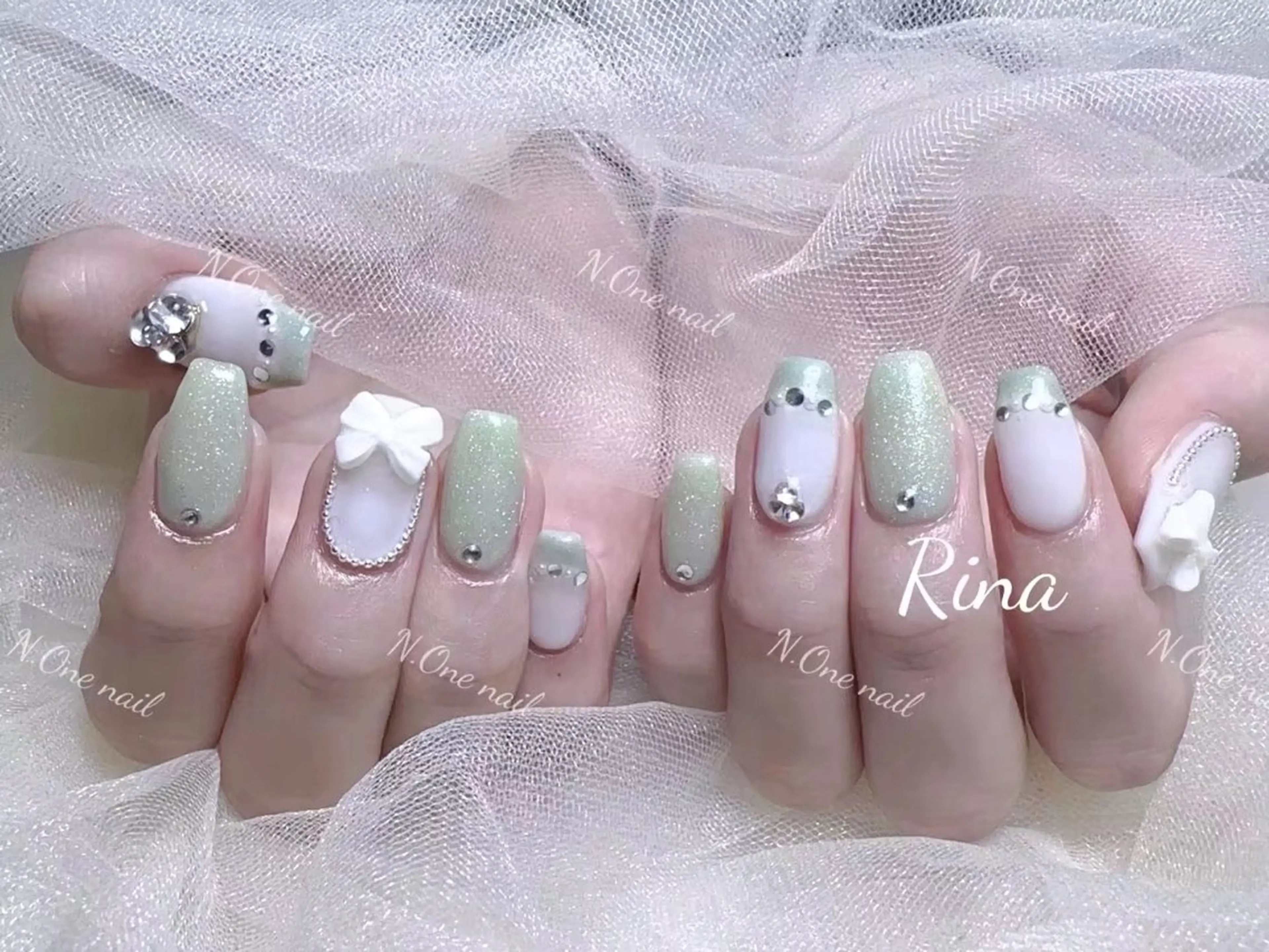 ネイル 長いだし/スカルプ/ パラシェルN.oneのネイルデザイン