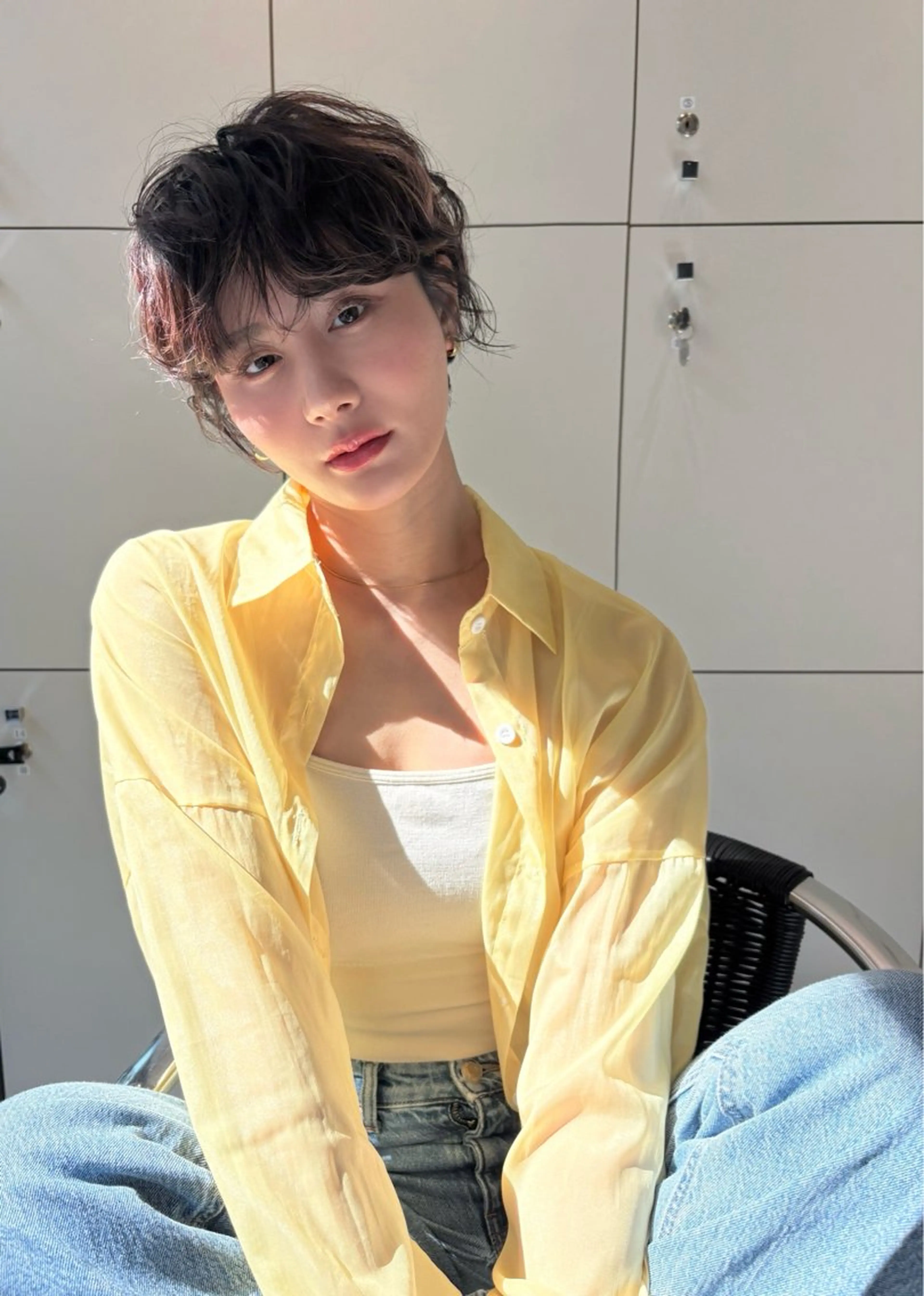 ショート パーマ 保野加/トレンドボブ 透明感爆発カラーのヘアスタイル