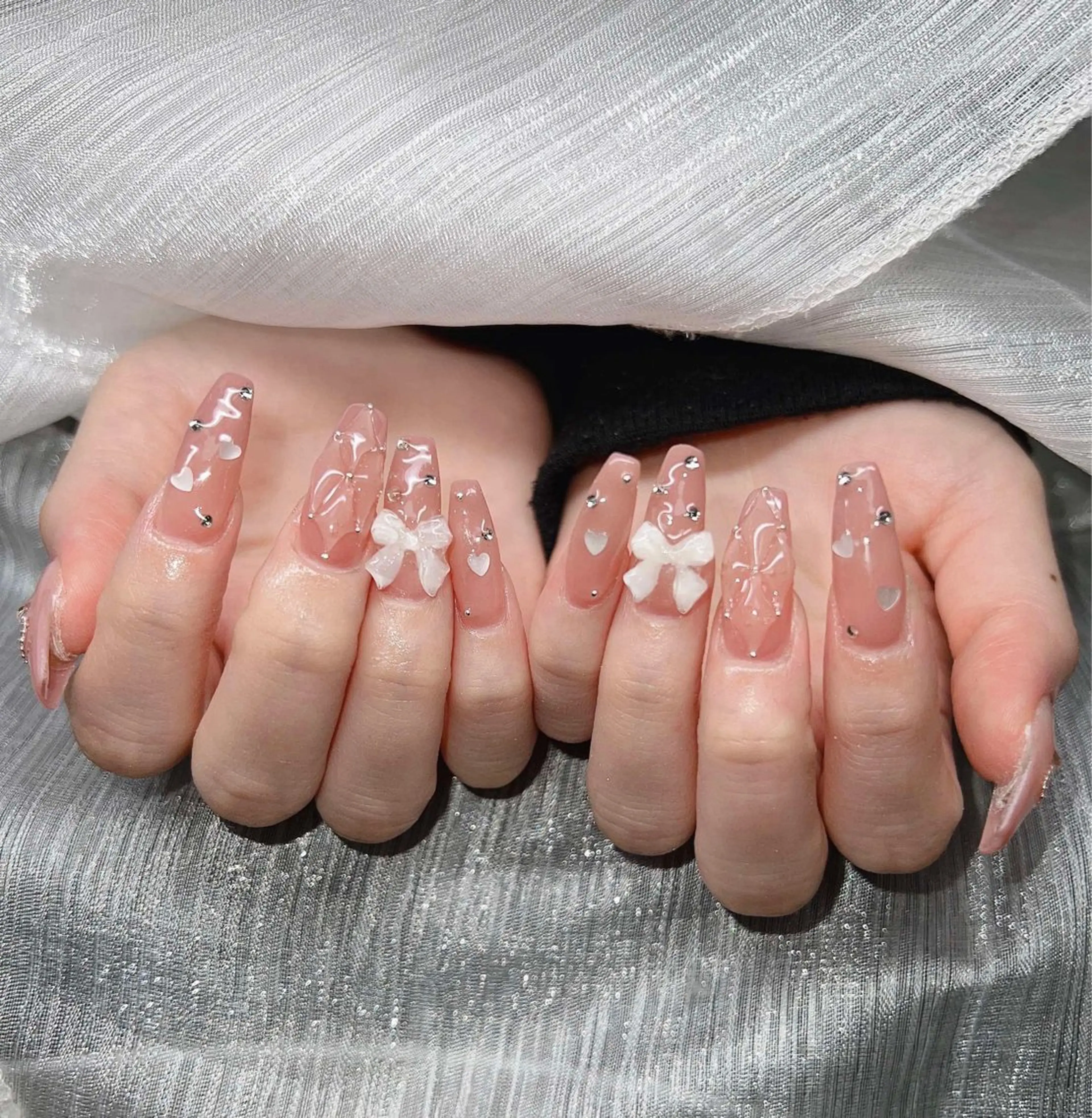 ネイル オーロラネイル チークネイル 長さ出し フットネイル フレンチネイル Lee Nails チップ長さだし専門店のネイルデザイン