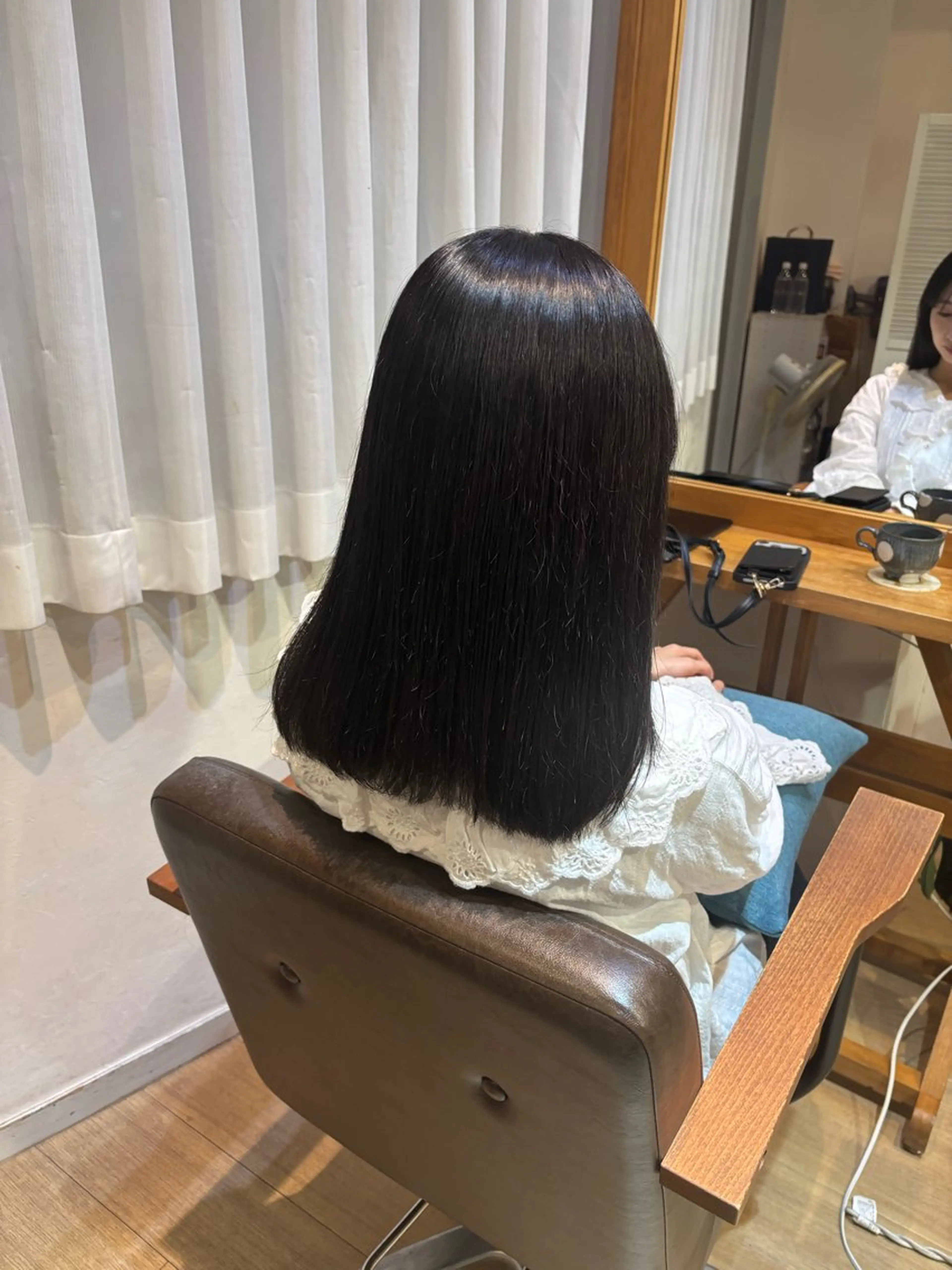 セミロング カラー 黒髪 シルバー トリートメント ヘッドスパ RINNO🌷艶髪/ 艶カラーのヘアスタイル