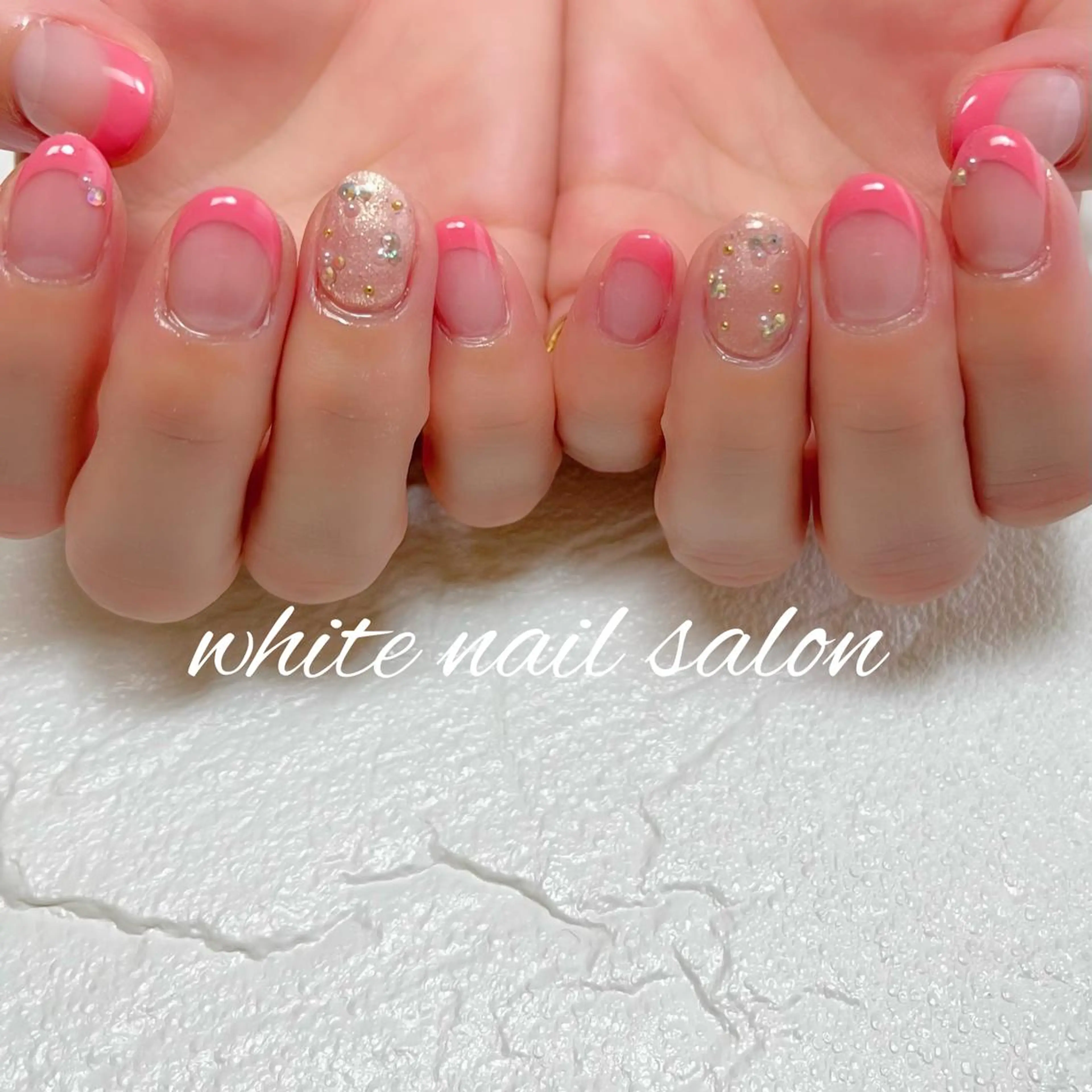 ネイル フットネイル ジェルネイル ハードジェル ラメ(グリッター) 持ち込み ハンドネイル white nail salonのネイルデザイン
