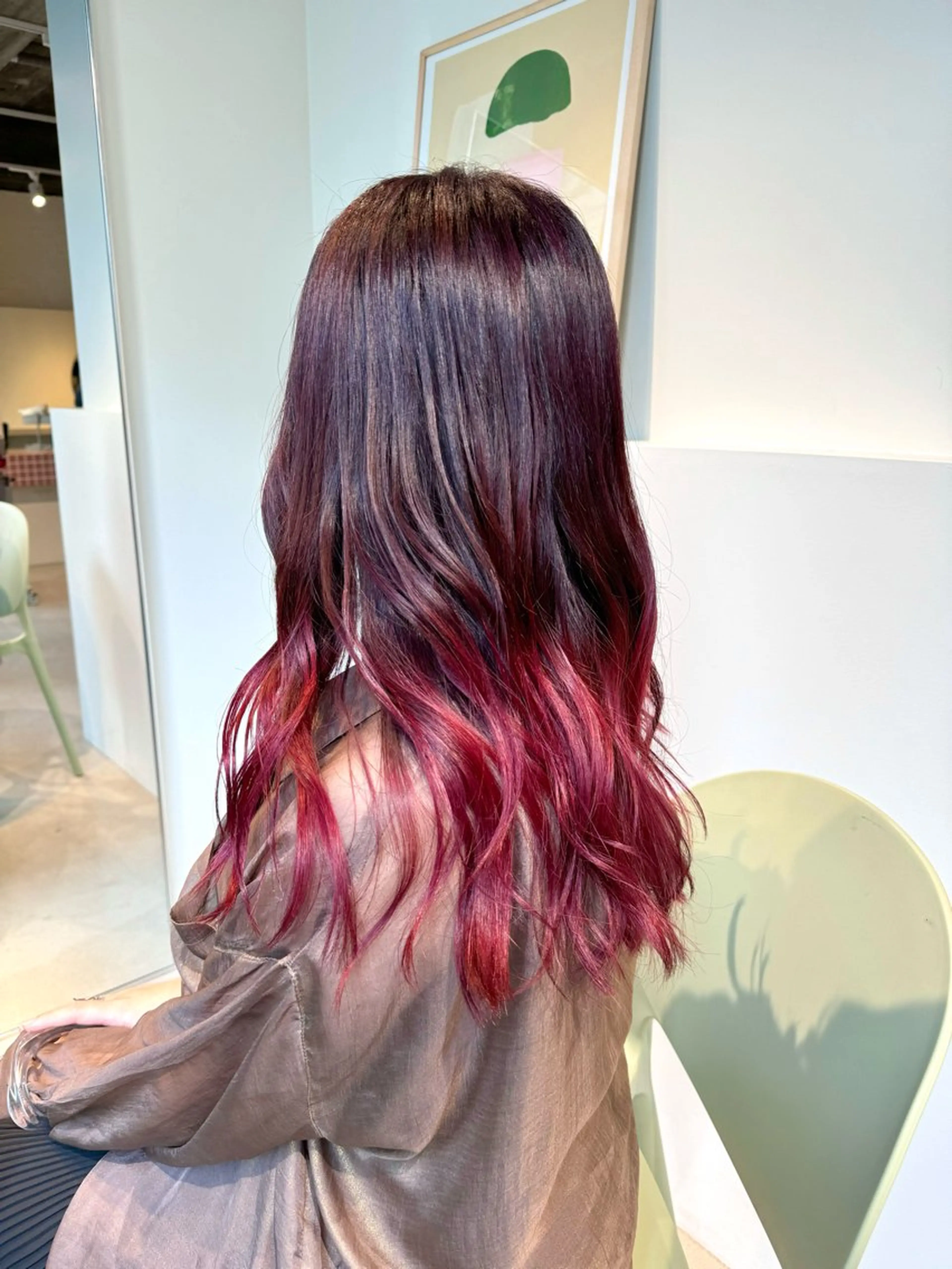 ロング カラー アディクシーカラー アッシュ ベージュカラー グレージュ オリーブカラー 髪質改善スペシャリス ト長尾勇弥/梅田中津のヘアスタイル