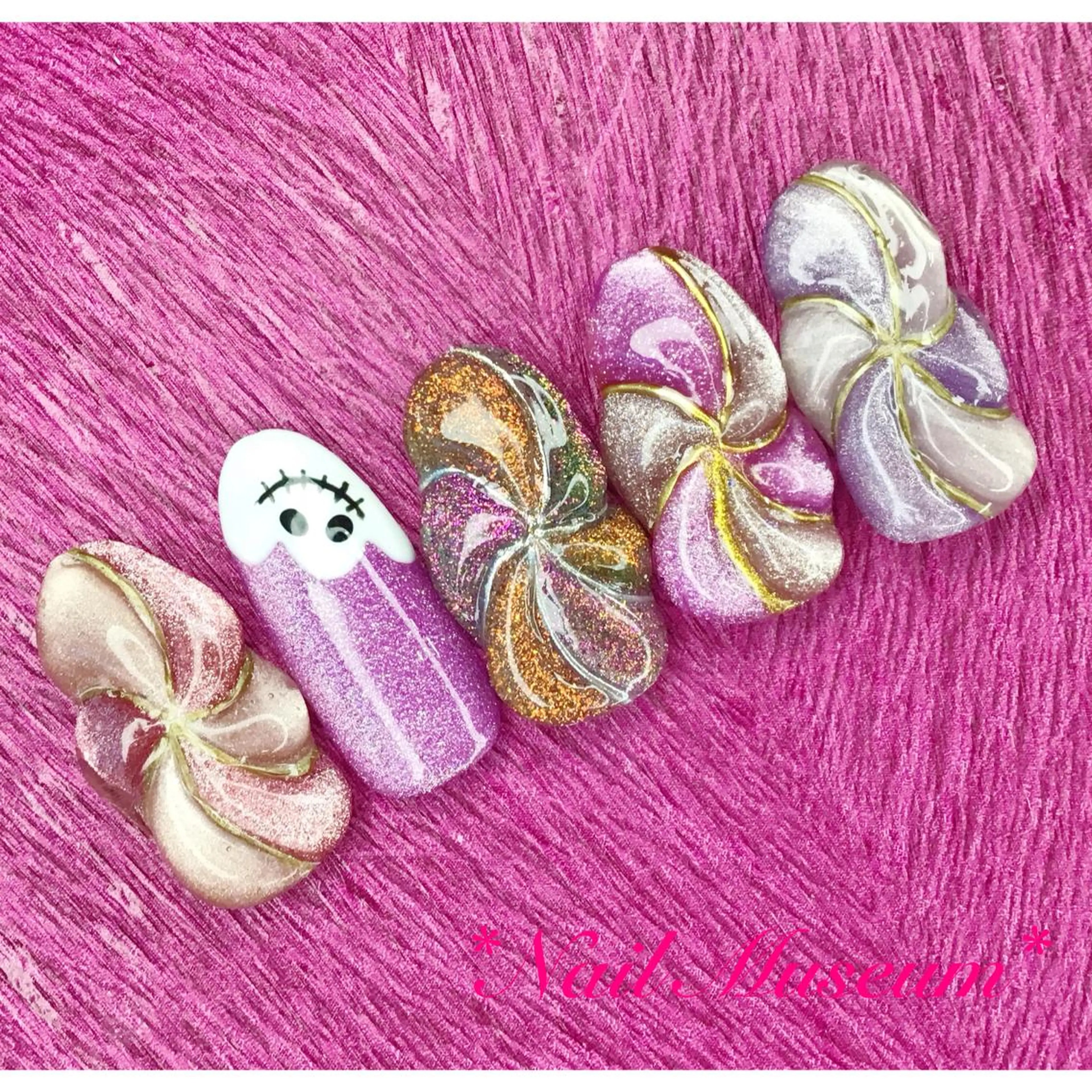 ネイル アートネイル フットネイル フレンチネイル ジェルネイル ハロウィン マグネットネイル💛 Hayakawaのネイルデザイン