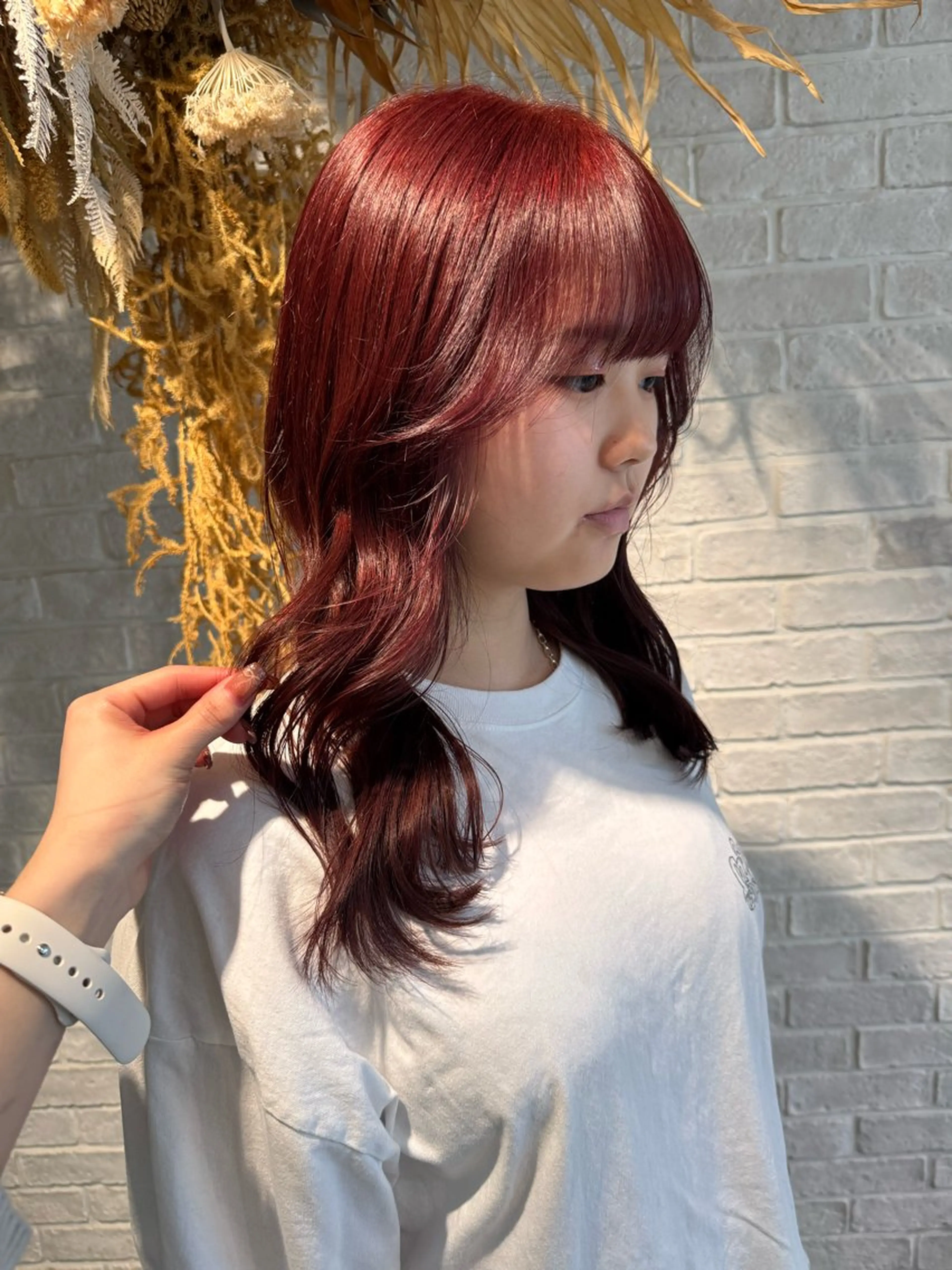 セミロング ヘアカラー 平川 沙季のヘアスタイル