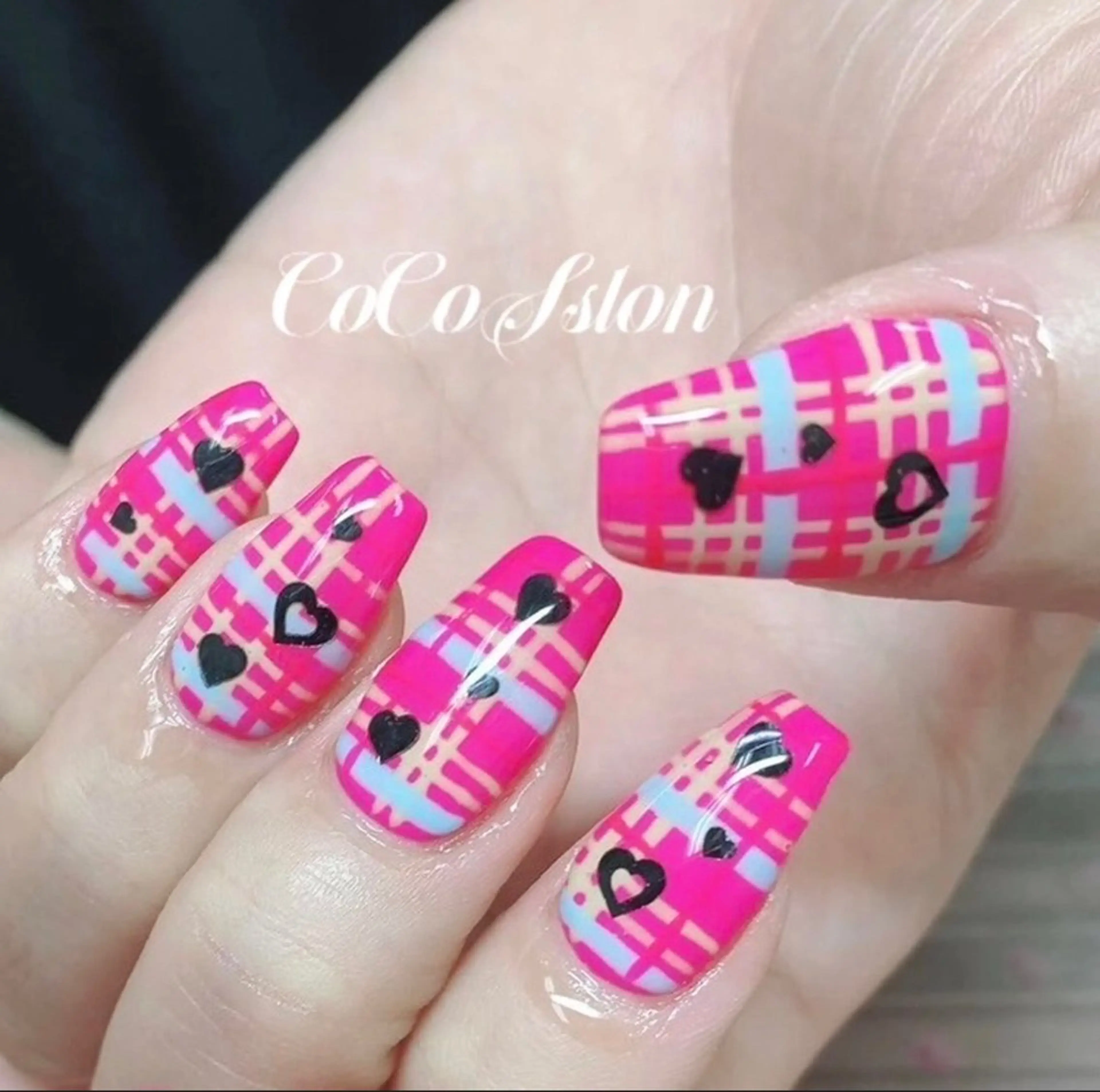 ネイル ジェルネイル ハート ピンク CoCo Salon ネイル/睫毛/脱毛のネイルデザイン
