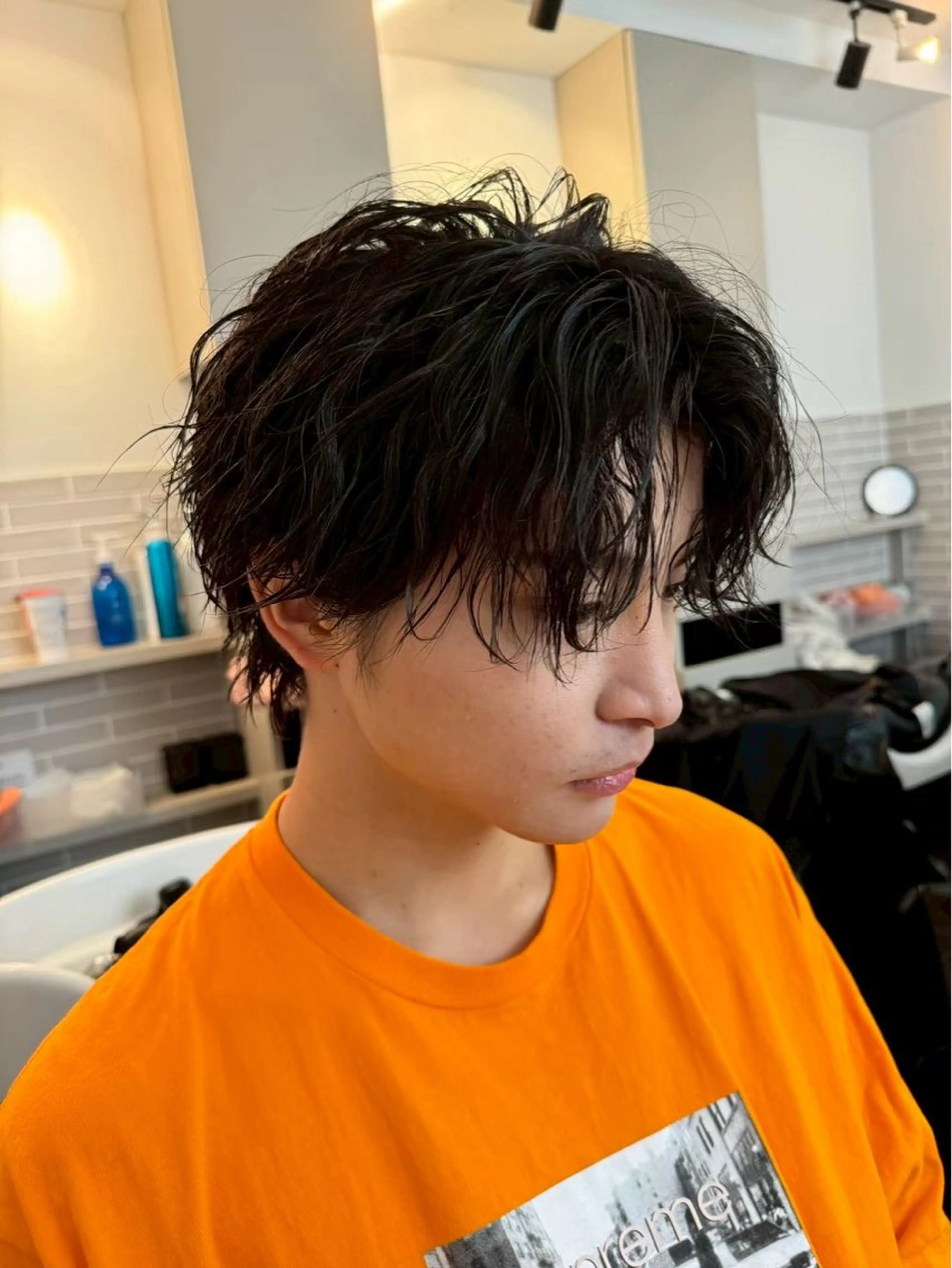 ミディアム メンズ 志賀 菜妃のヘアスタイル
