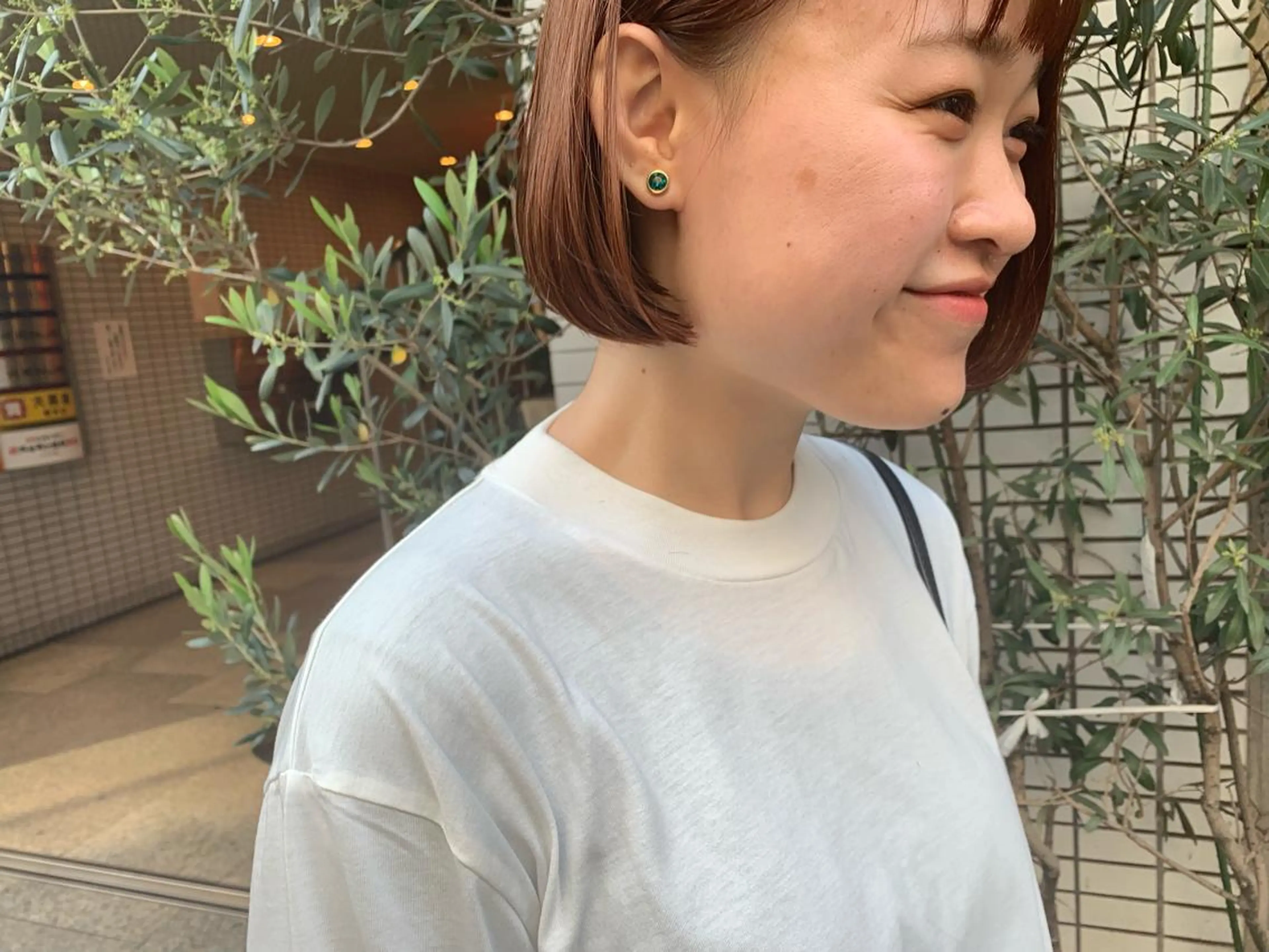 ミディアム カラー ヘアアレンジ オレンジ ボブ 似合わせカット 🫧透明感カラー/ ボブ/小笠原汐海🪽のヘアスタイル