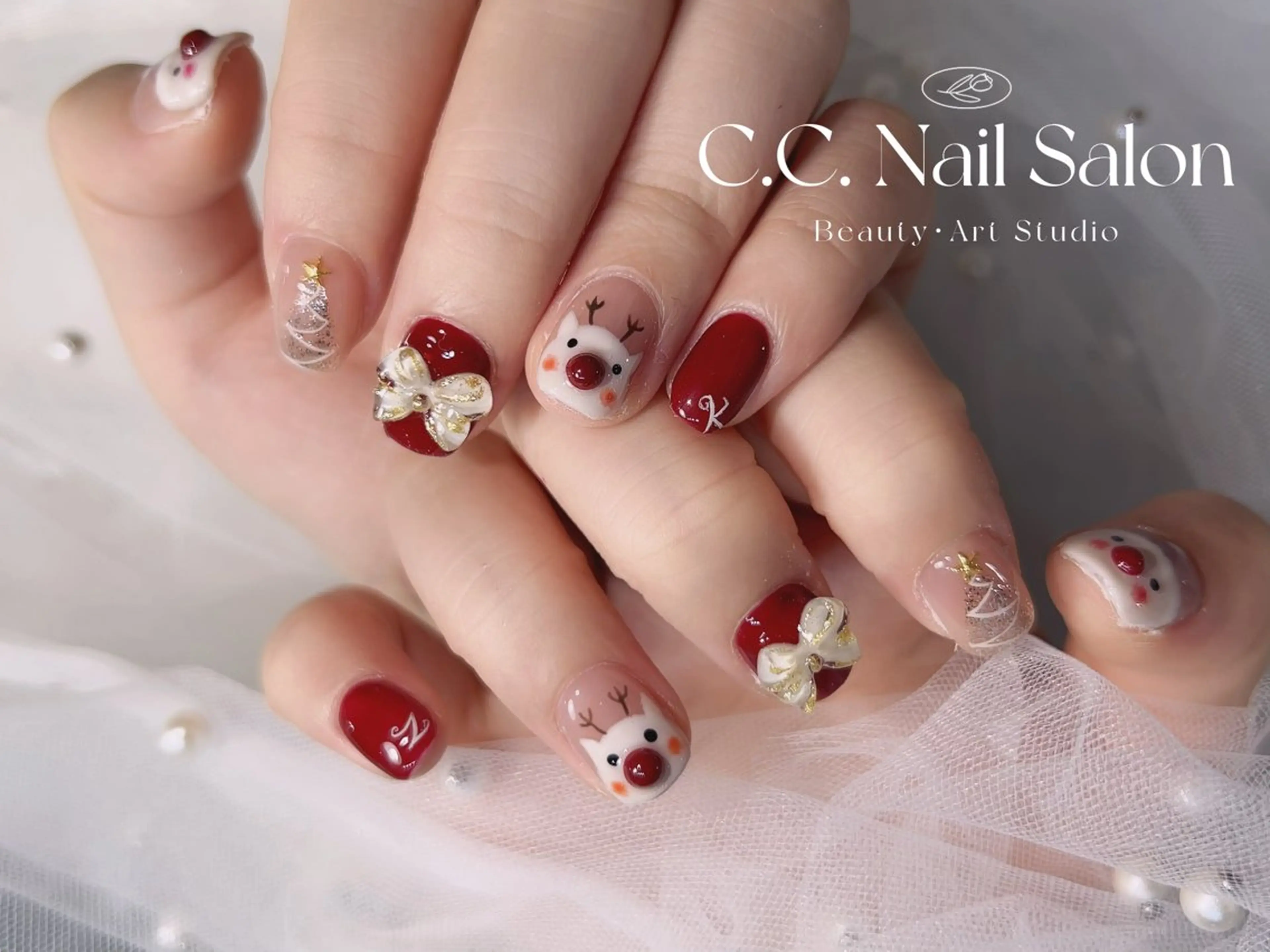 ネイル リボン ハンドネイル C.C.Studio 池袋のネイルデザイン