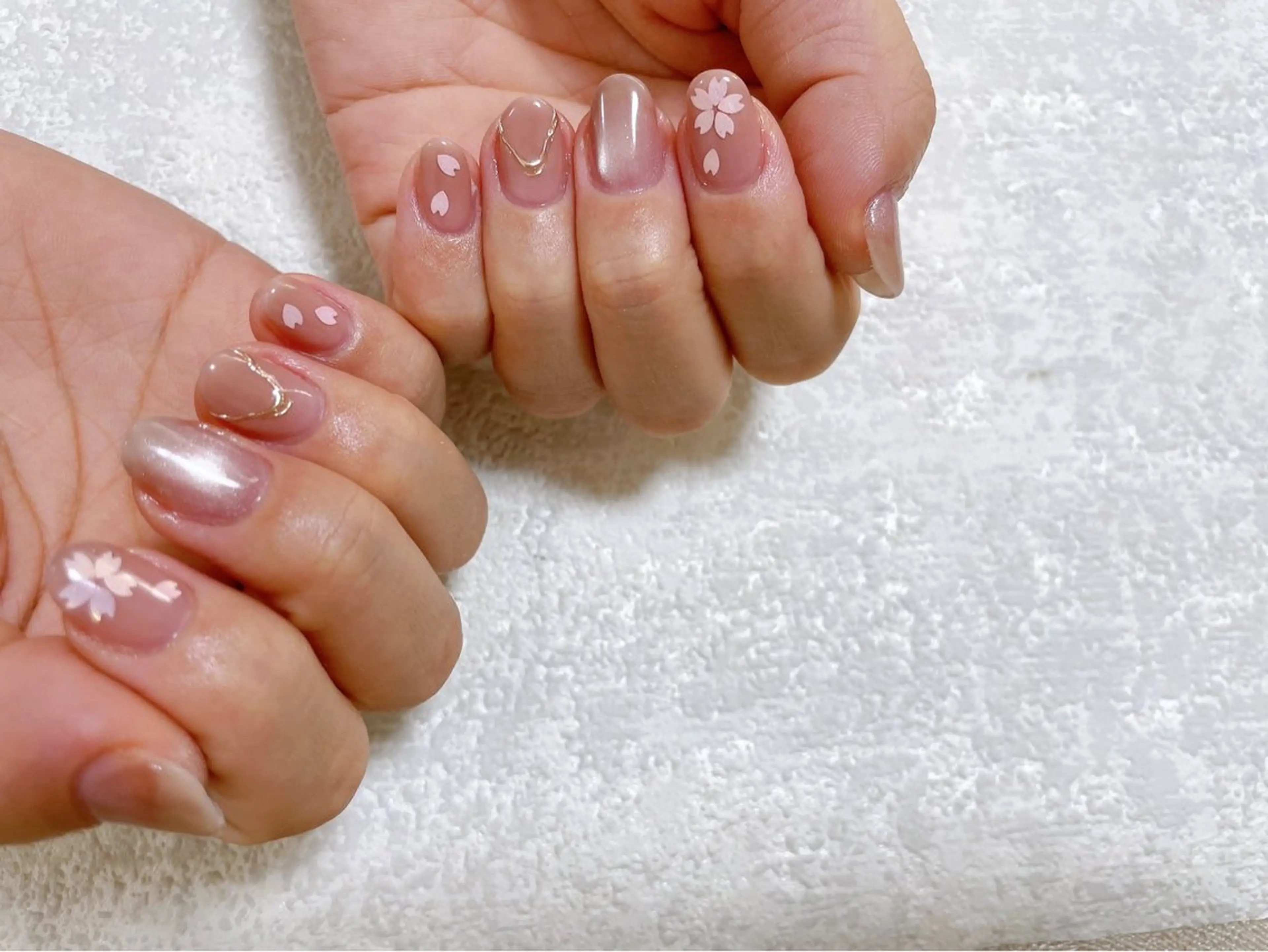 ネイル 桜ネイル ジェルネイル マグネットネイル メンズネイル パラジェル kiki nail たまプラーザのネイルデザイン