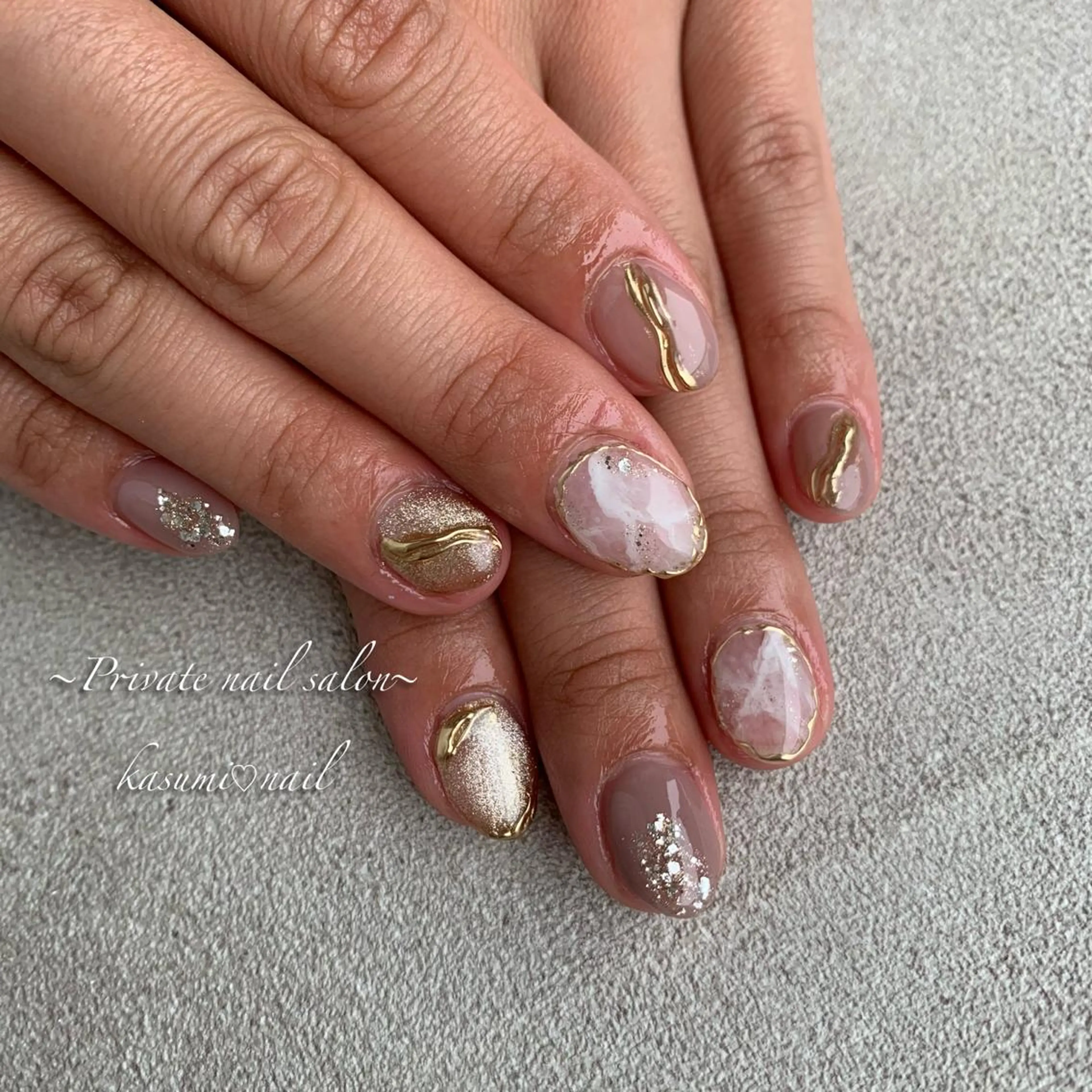 ネイル ラメ(グリッター) マグネットネイル ミラーネイル ニュアンスネイル 冬ネイル KASUMI♡ Nailのネイルデザイン