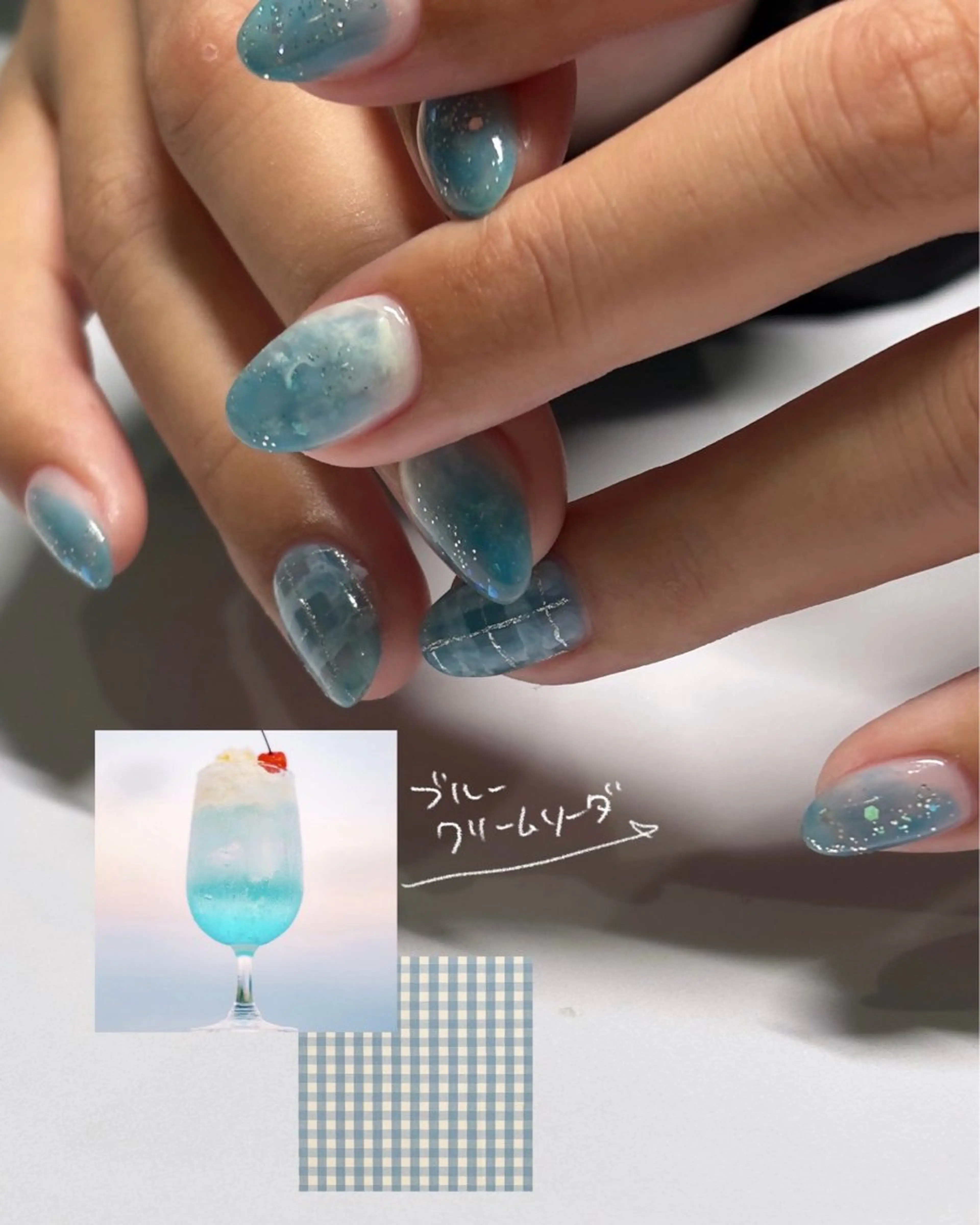 ネイル キラキラネイル 韓国ネイル ハンドネイル Helianthe所属・NAILARTIST MIKAのネイルデザイン